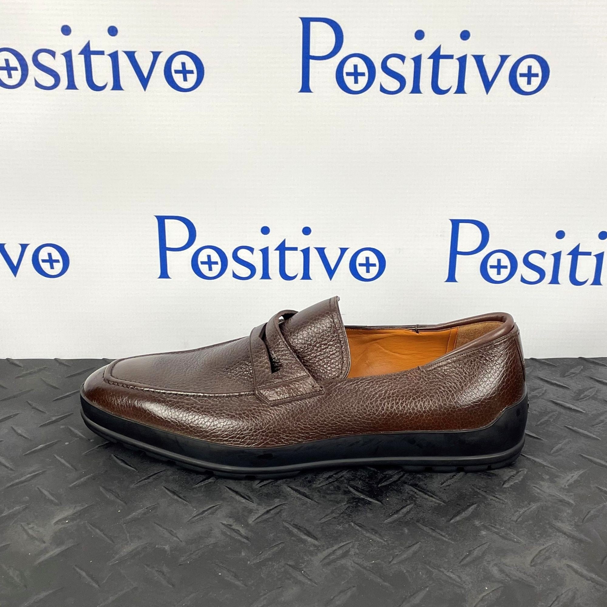 Bally Relon Brown Grained Leather Loafers | Positivo Clothing