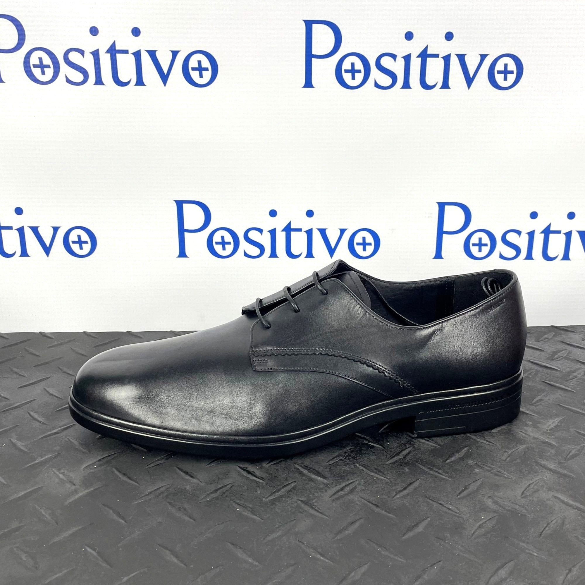 Bally Mens Nelix Black Leather Plain Oxfords Shoes | Positivo Clothing