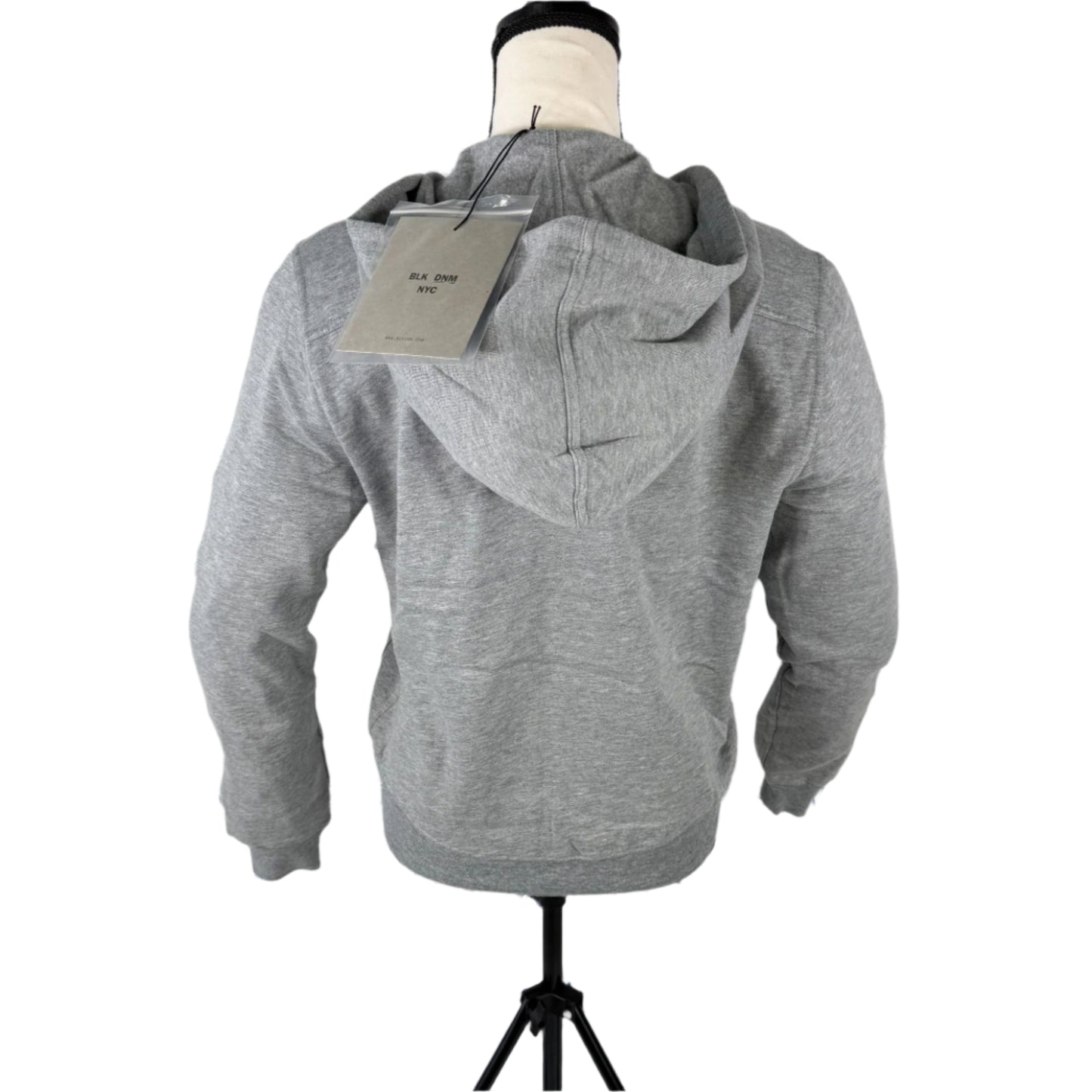 BLK DNM Women's Grey Zip-Up Pocket Hoodie/Sweatshirt | Positivo Clothing