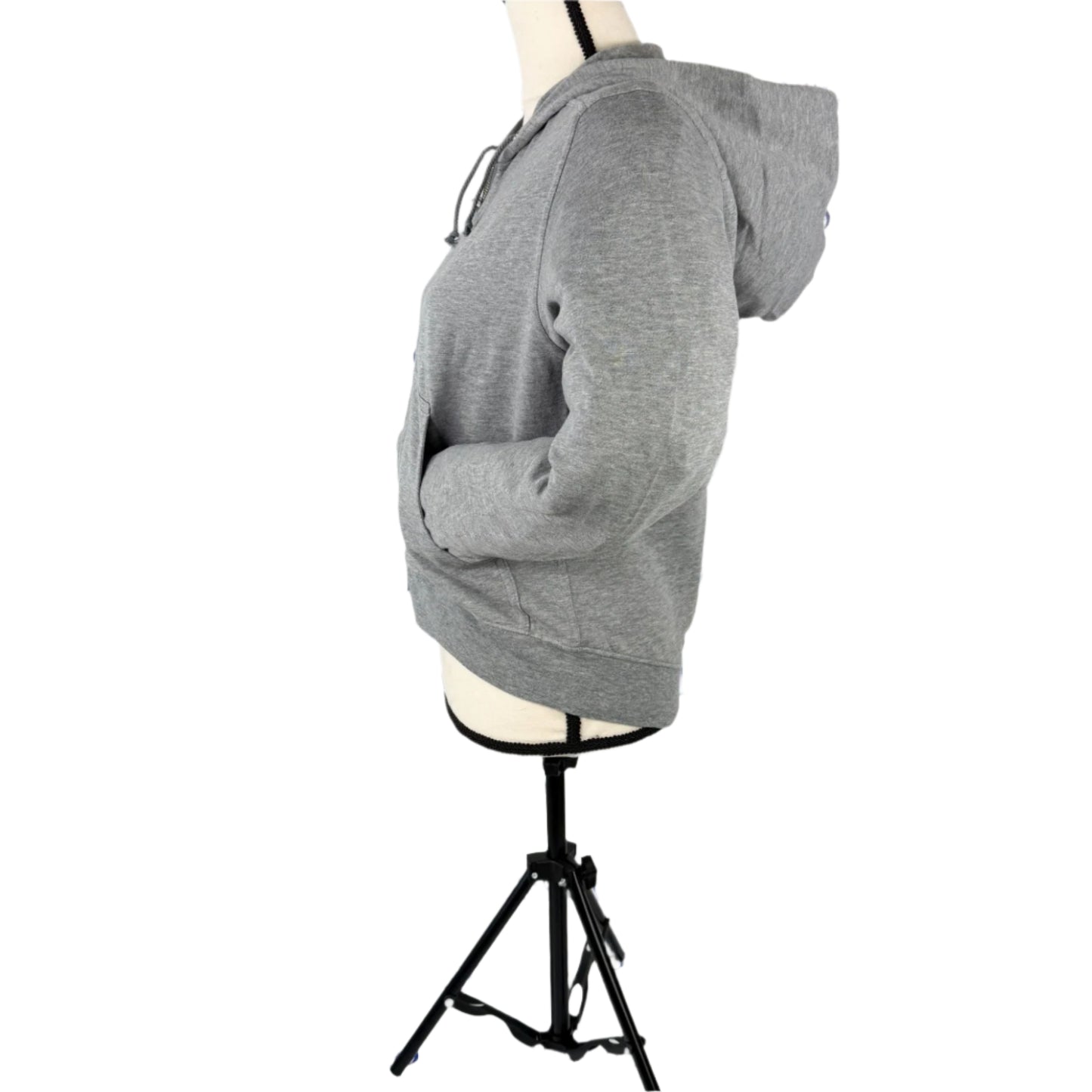 BLK DNM Women's Grey Zip-Up Pocket Hoodie/Sweatshirt | Positivo Clothing