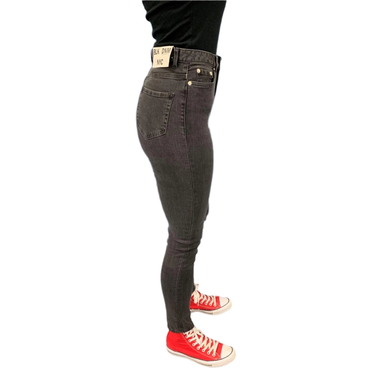 BLK DNM Womens Delancey Black High Rise Skinny Jeans | Positivo Clothing