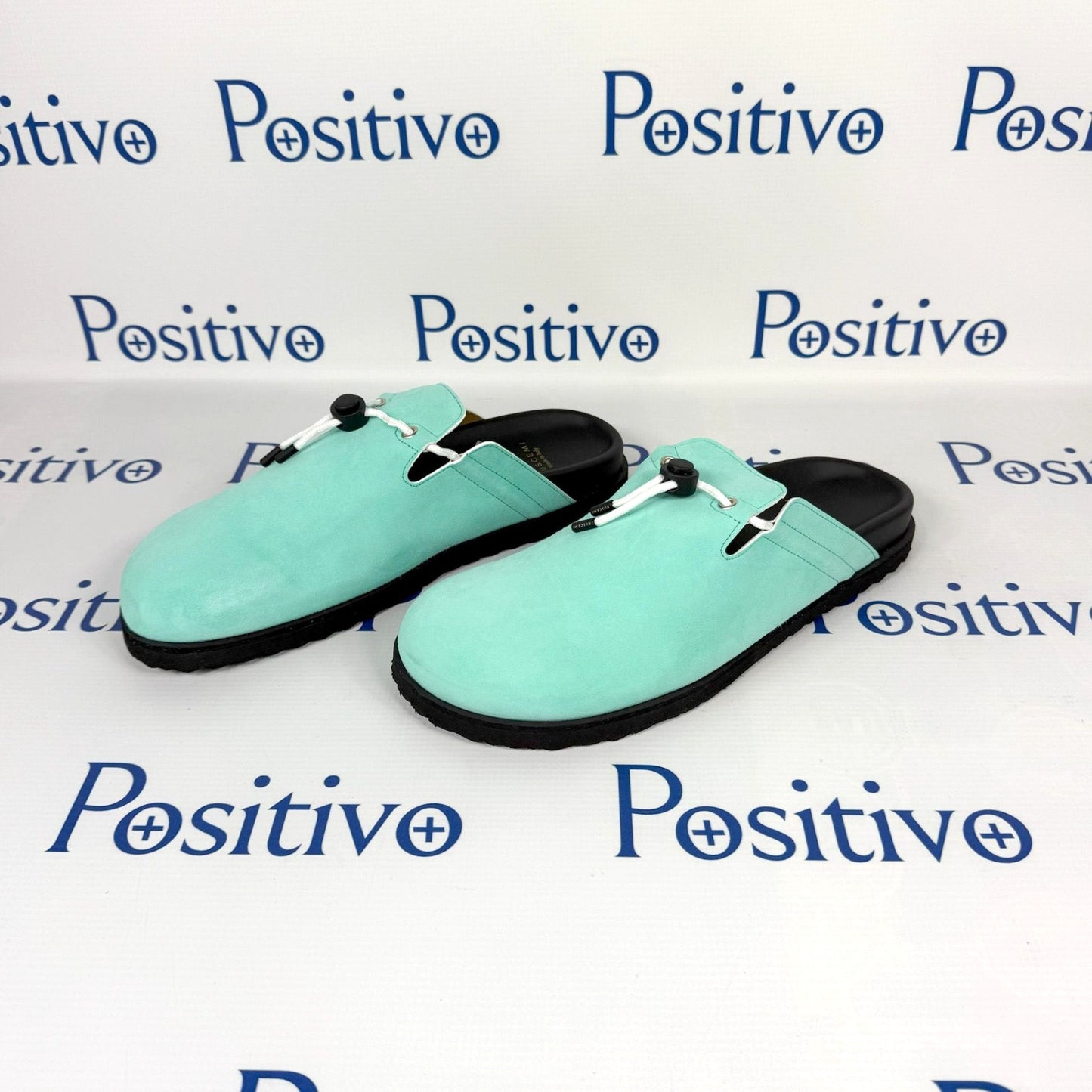 Buscemi Pietro New Camoscio Turquoise Leather Slippers | Positivo Clothing