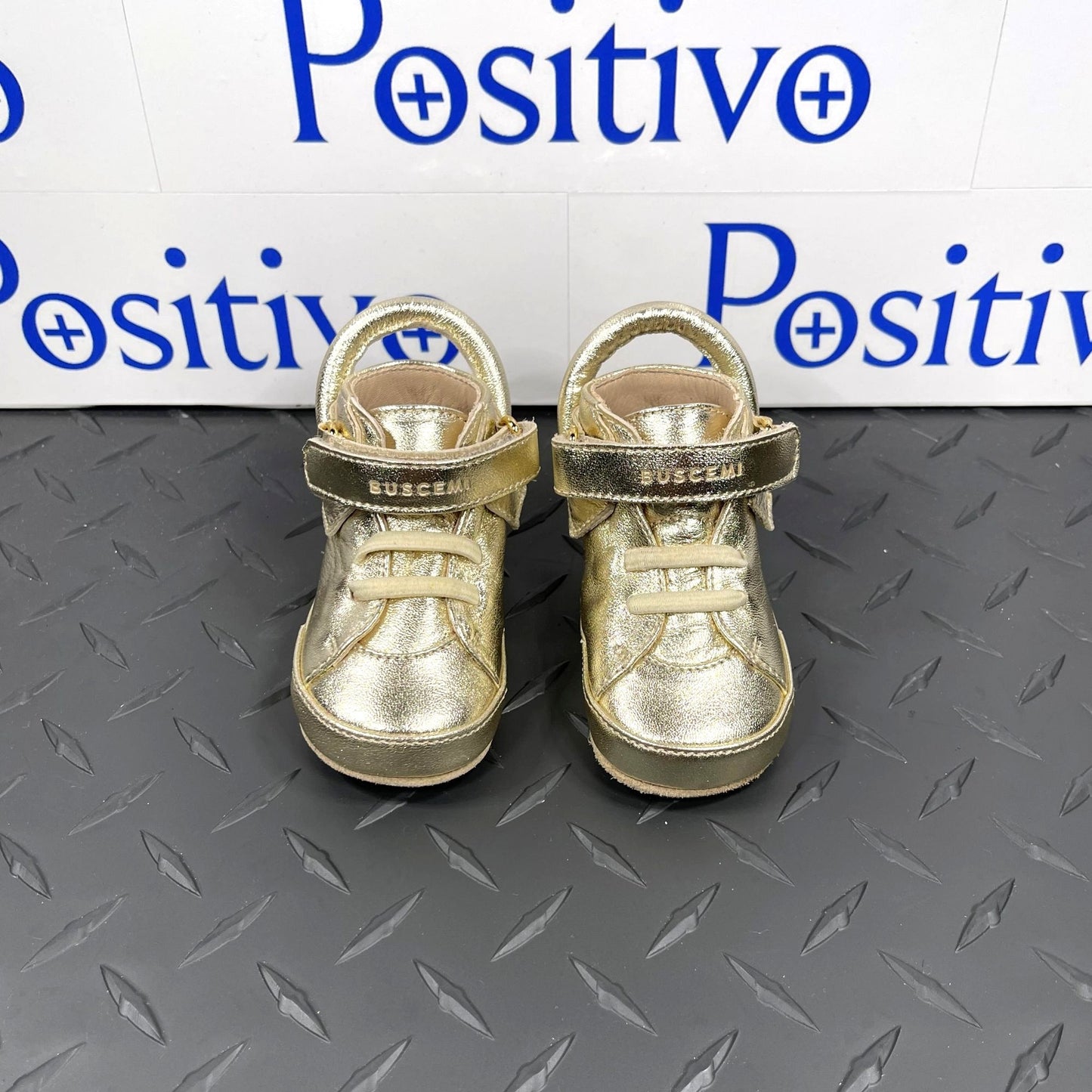Buscemi 100MM Baby Gold Leather Sneakers | Positivo Clothing