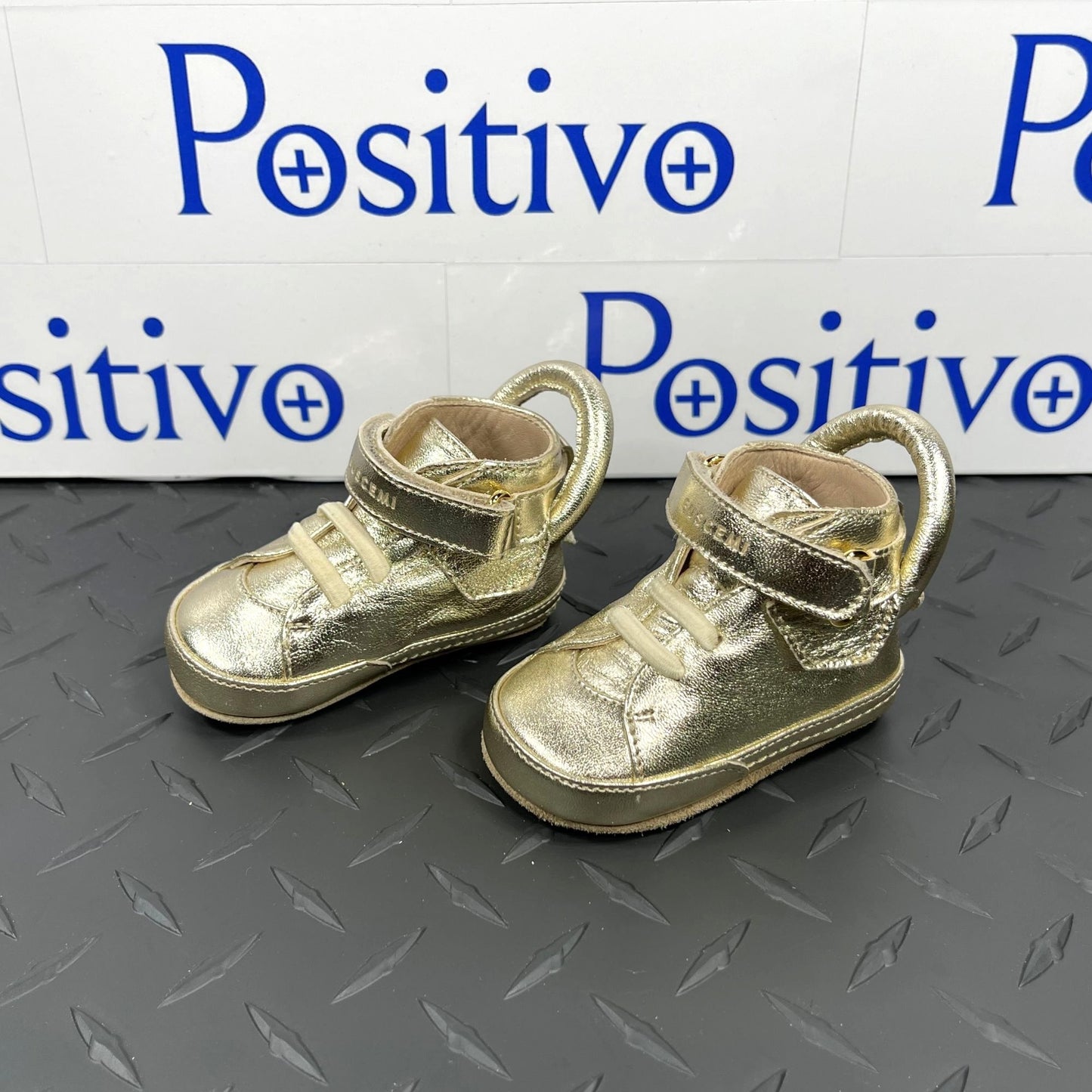 Buscemi 100MM Baby Gold Leather Sneakers | Positivo Clothing
