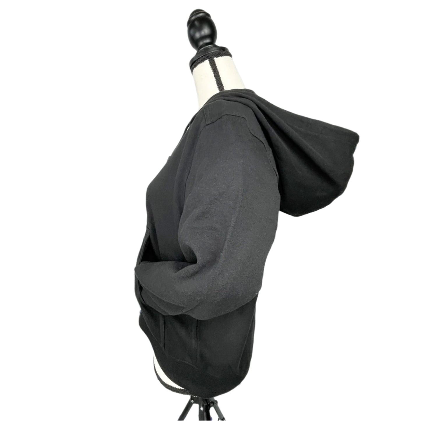 BLK DNM Women's Black Zip-Up Pocket Hoodie/Sweatshirt | Positivo Clothing