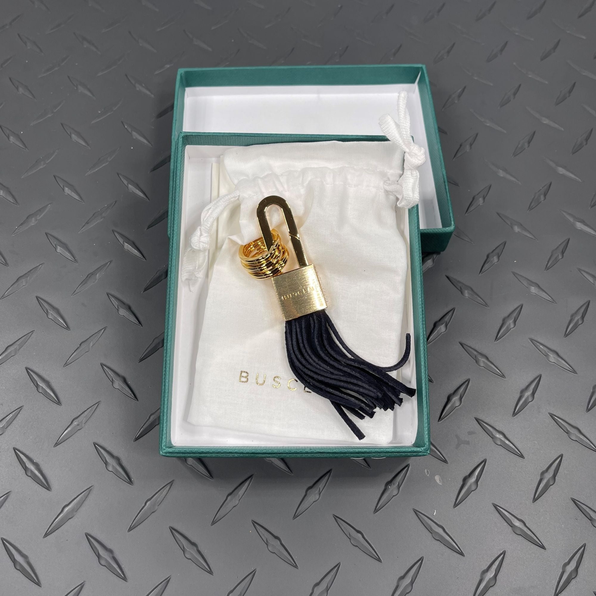 Buscemi Keyholder Lock Navy Suede | Positivo Clothing