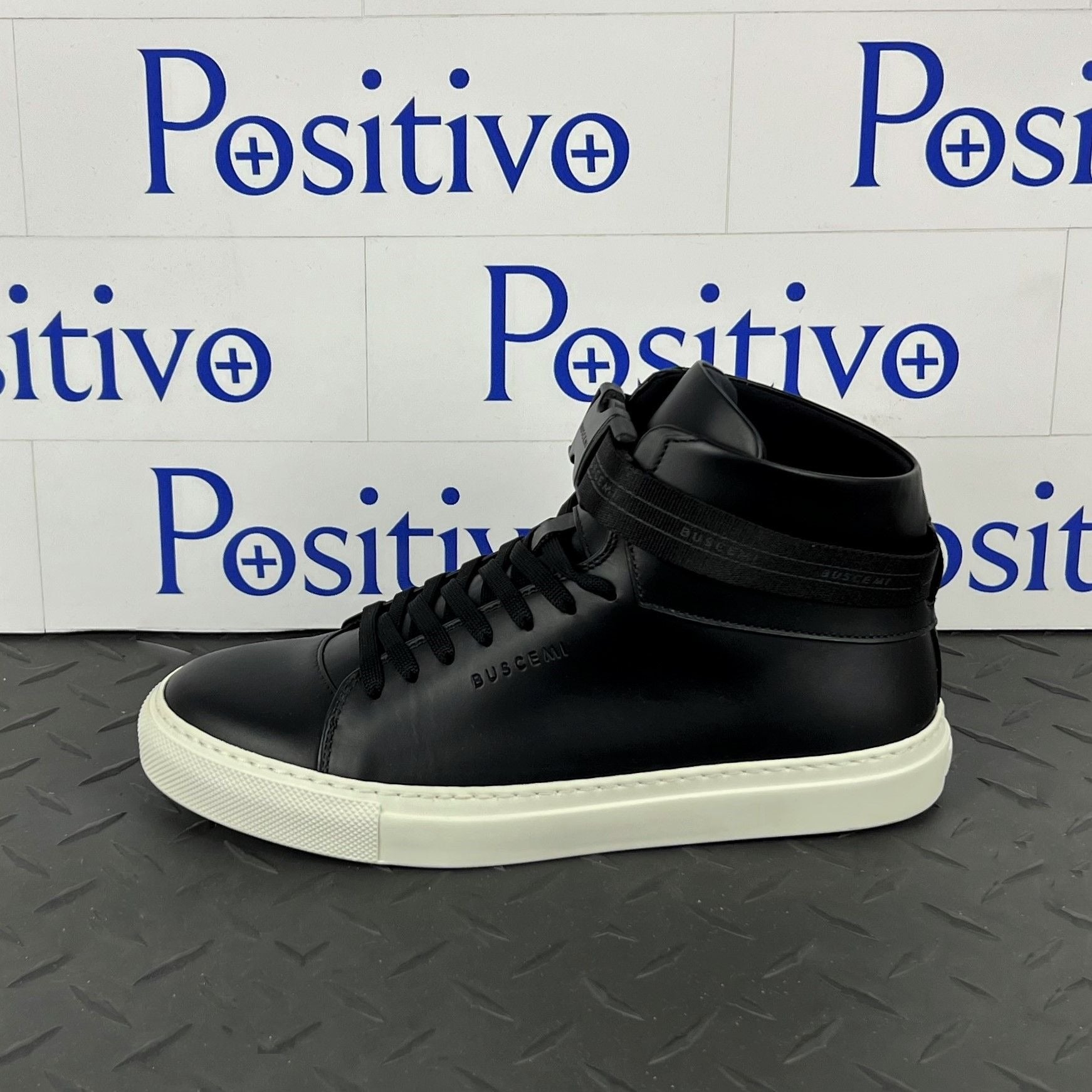 Buscemi Womens 100MM Sport Black Leather Sneakers | Positivo Clothing