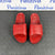 Buscemi Mens Slide Red Leather Sandals SAMPLE | Positivo Clothing
