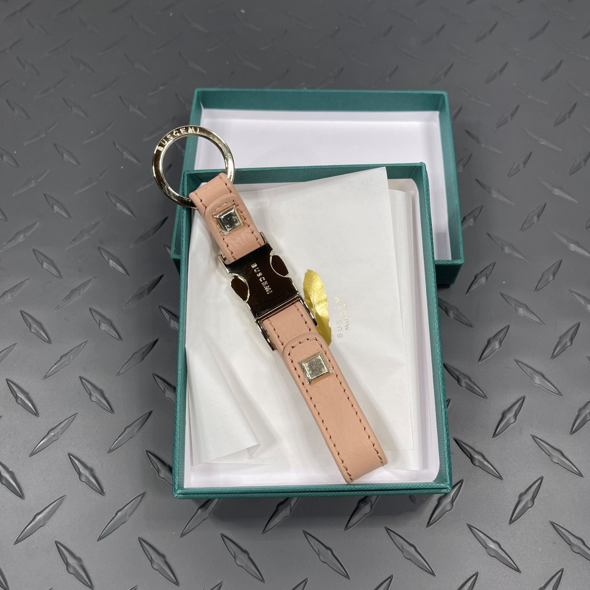 Buscemi Keyholder Clip Dusty Pink Leather | Positivo Clothing
