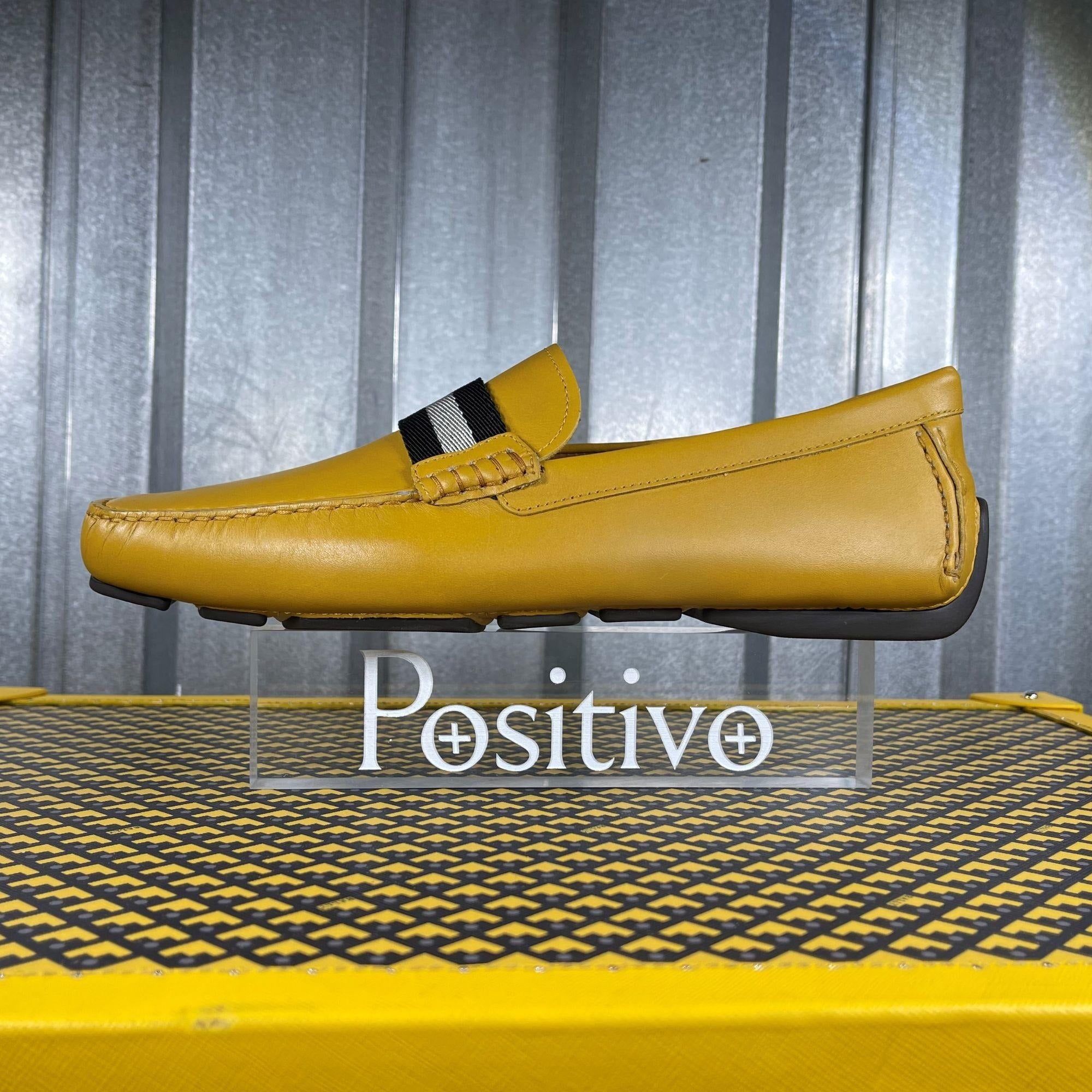 Bally Waltec Mustard Leather Drivers - Positivo Clothing