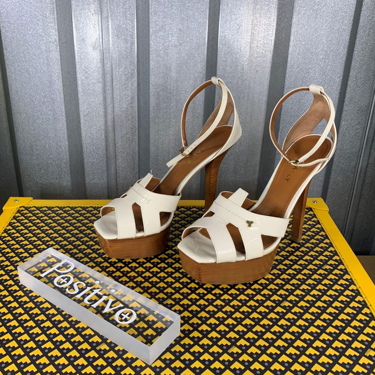 Bally Sabienne White Leather Platform Sandals - Positivo Clothing