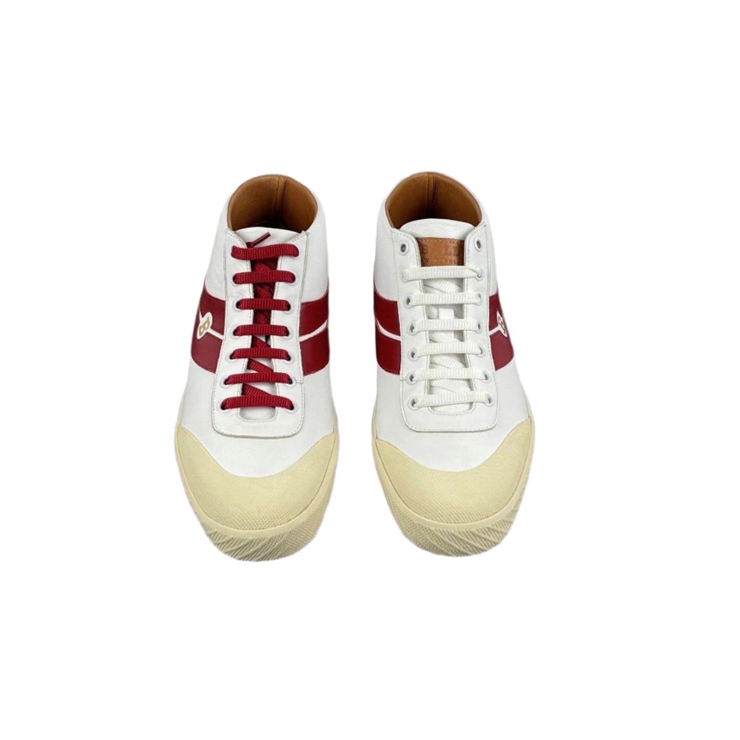 Bally Shetan White/Red Leather Sneakers | Positivo Clothing