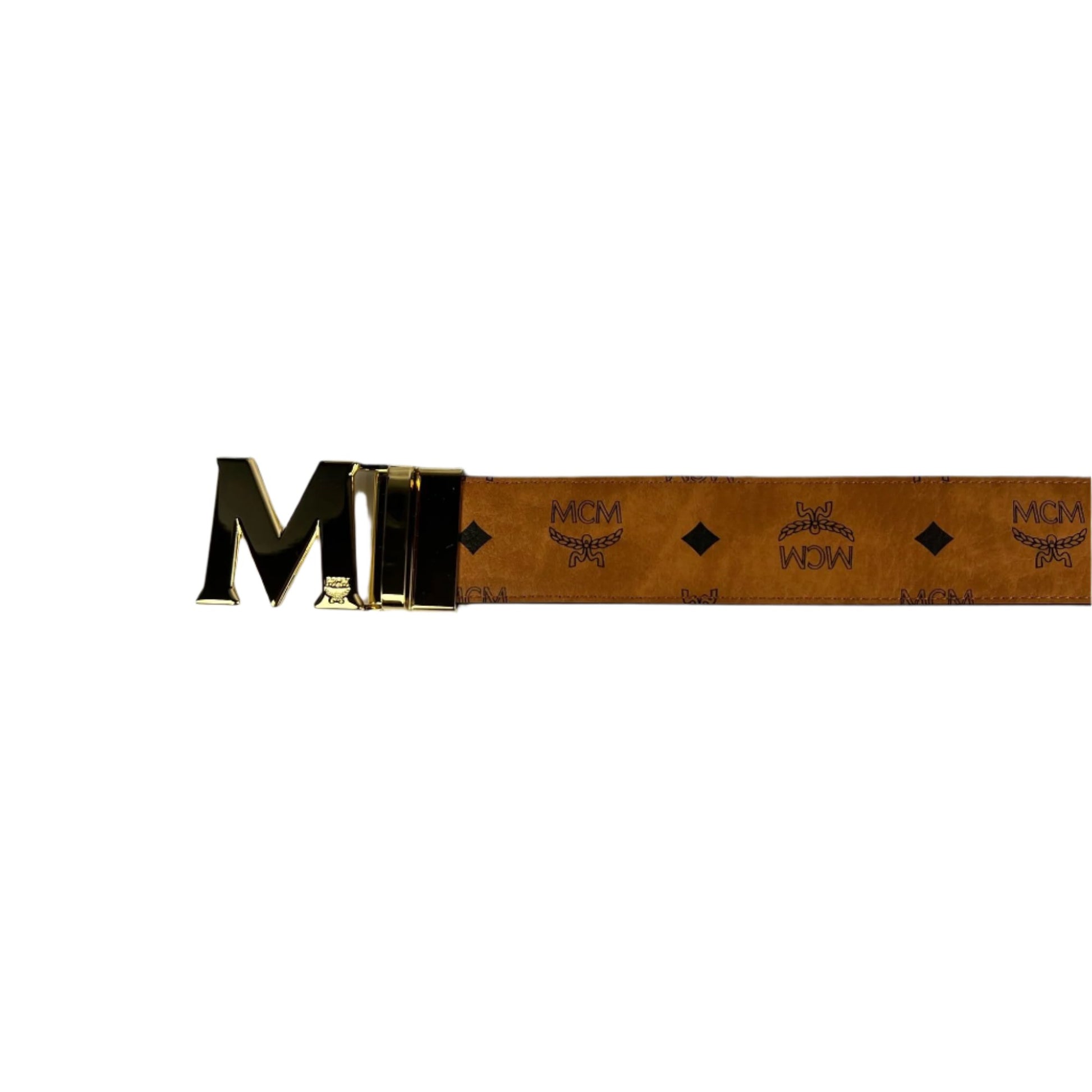 MCM Claus Cognac Leather Reversible Belt | Positivo Clothing