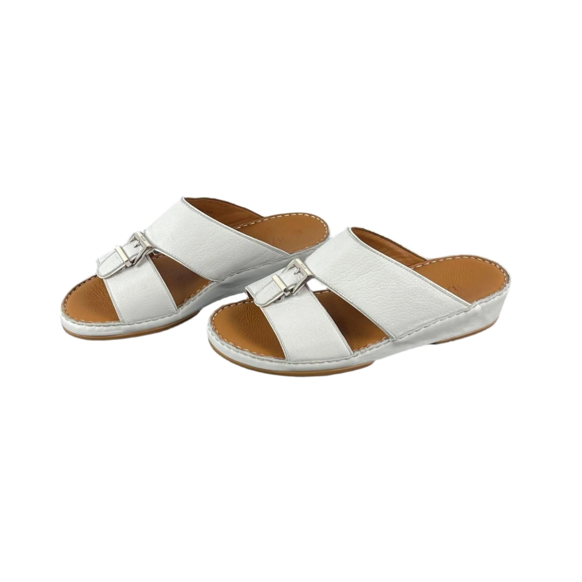 Bally Herb White Leather Grained Sandals | Positivo Clothing