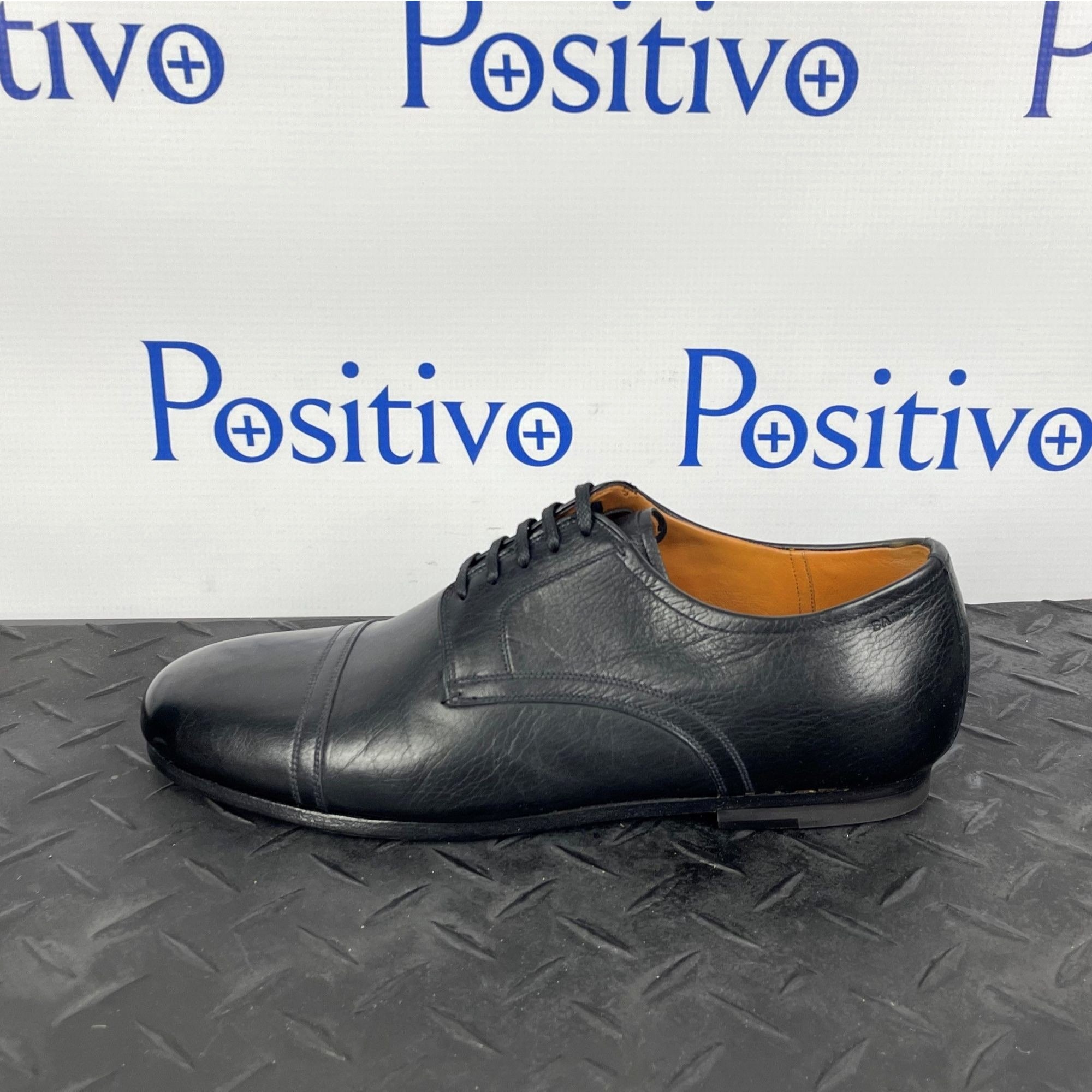 Bally Plentium Black Leather Derby Shoes | Positivo Clothing