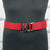 MCM Claus Silver M Buckle Candy Red Leather Reversible Belt | Positivo Clothing