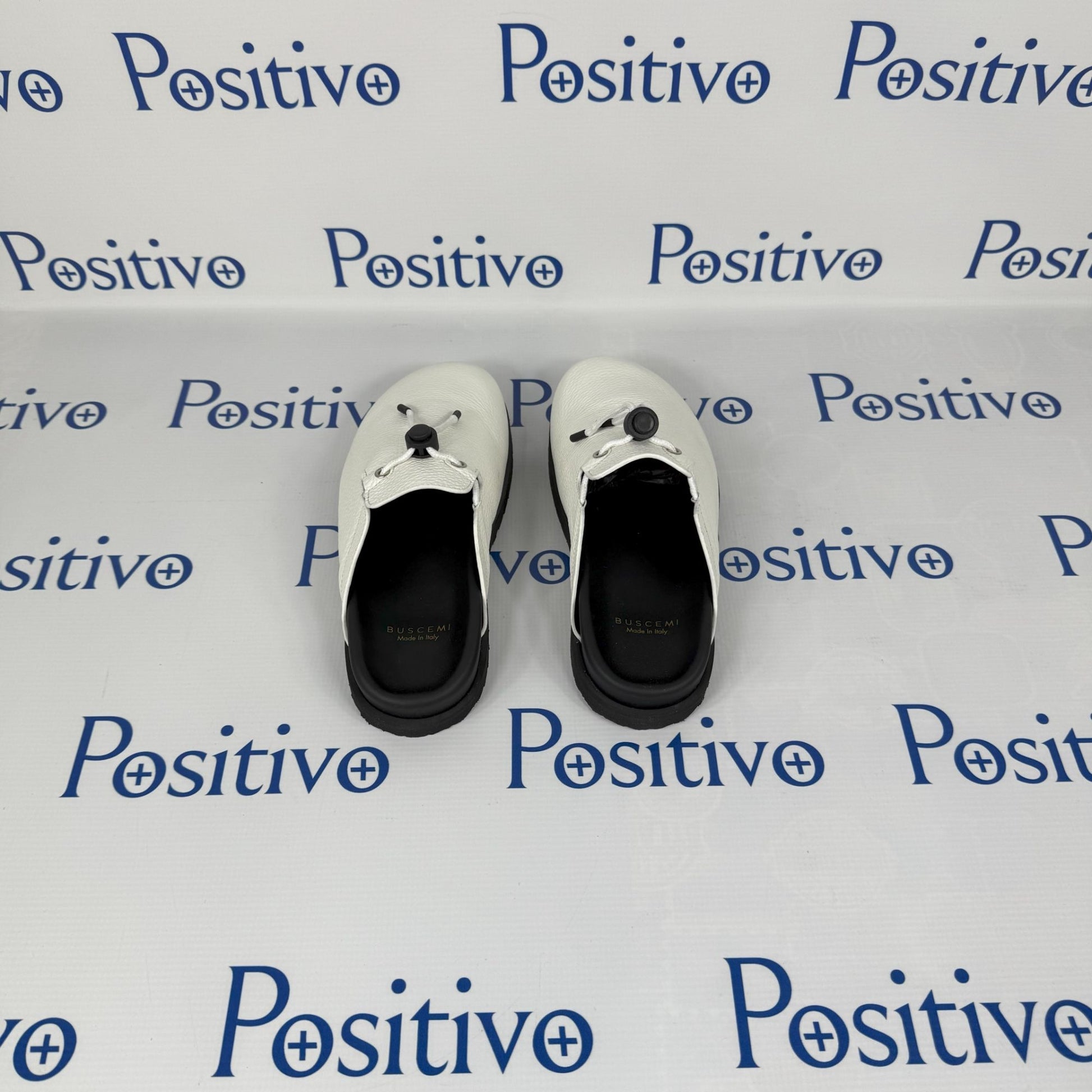 Buscemi Pietro New Alce White Leather Slippers | Positivo Clothing