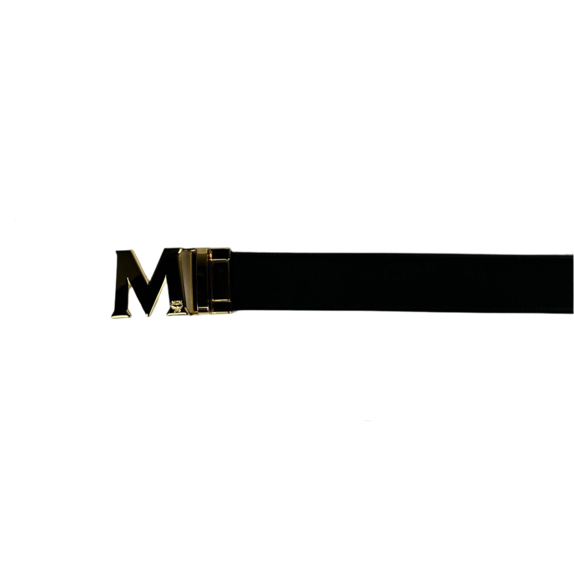 MCM Claus Cognac Leather Reversible Belt | Positivo Clothing