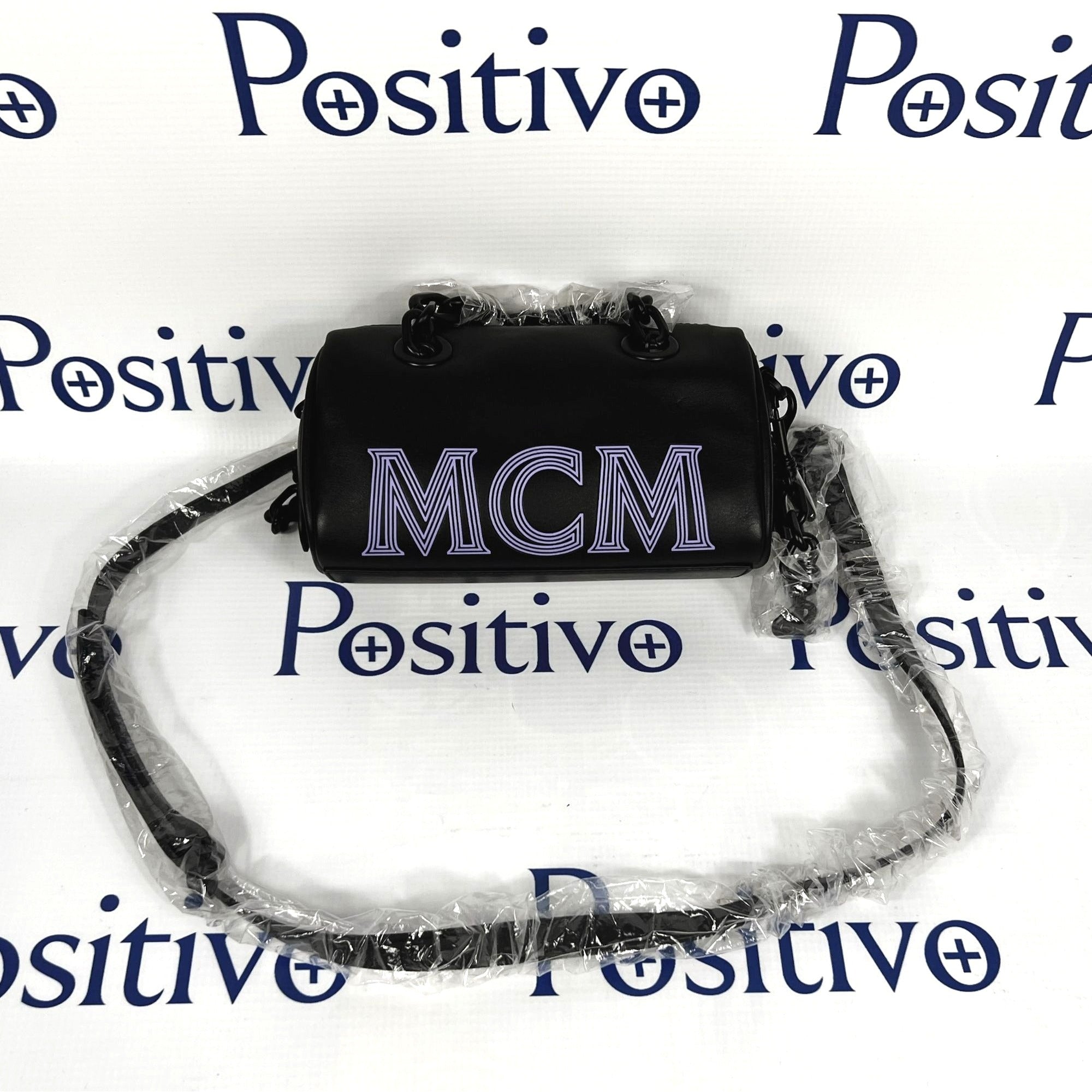 MCM Chain Black Leather Boston Bag | Positivo Clothing