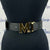 MCM Mens Claus Gold M Buckle Black Leather Reversible Belt | Positivo Clothing