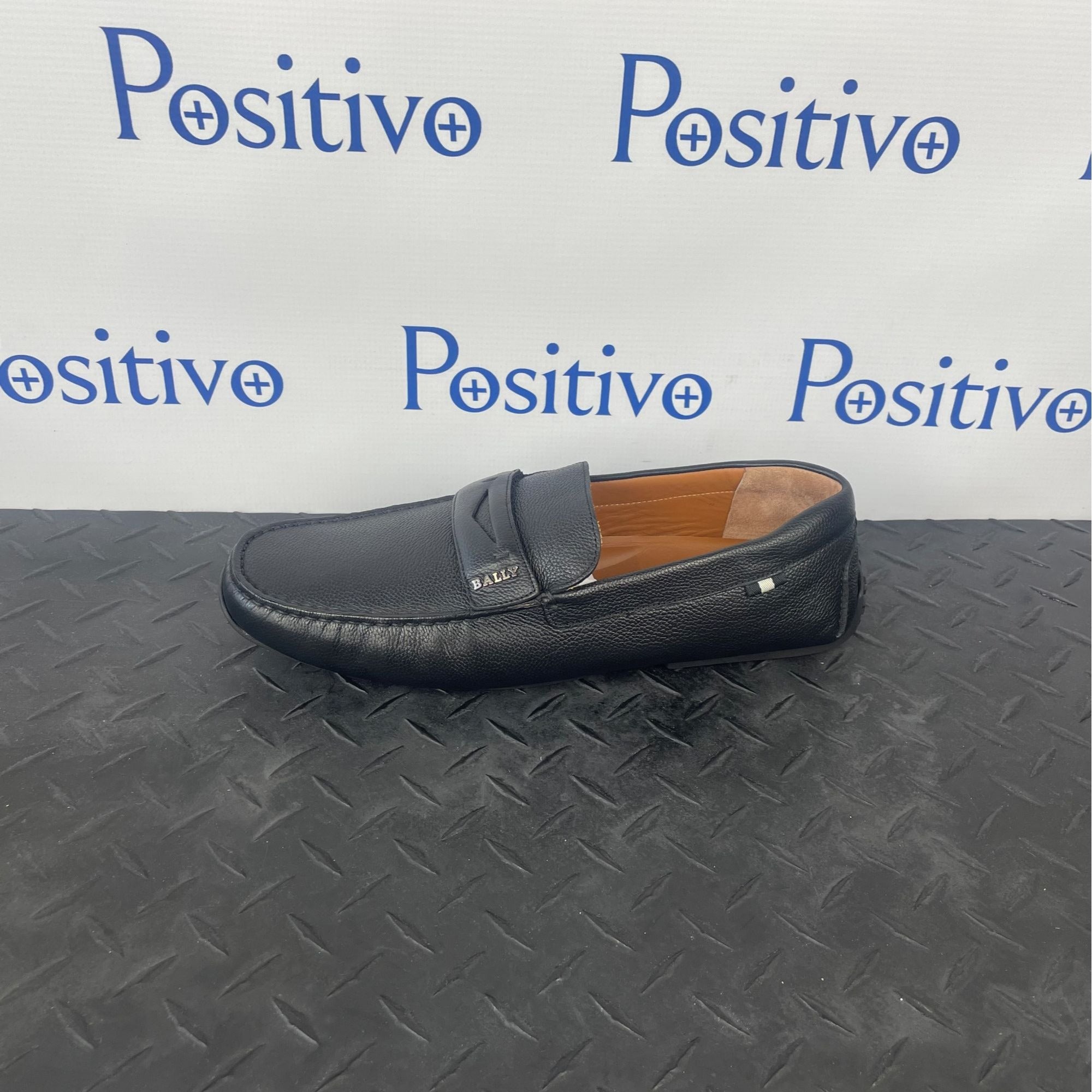 Bally Piter Combi Navy Grained Leather Drivers Shoes | Positivo Clothing