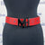MCM Mens Claus Black M Buckle Candy Red Leather Reversible Belt | Positivo Clothing
