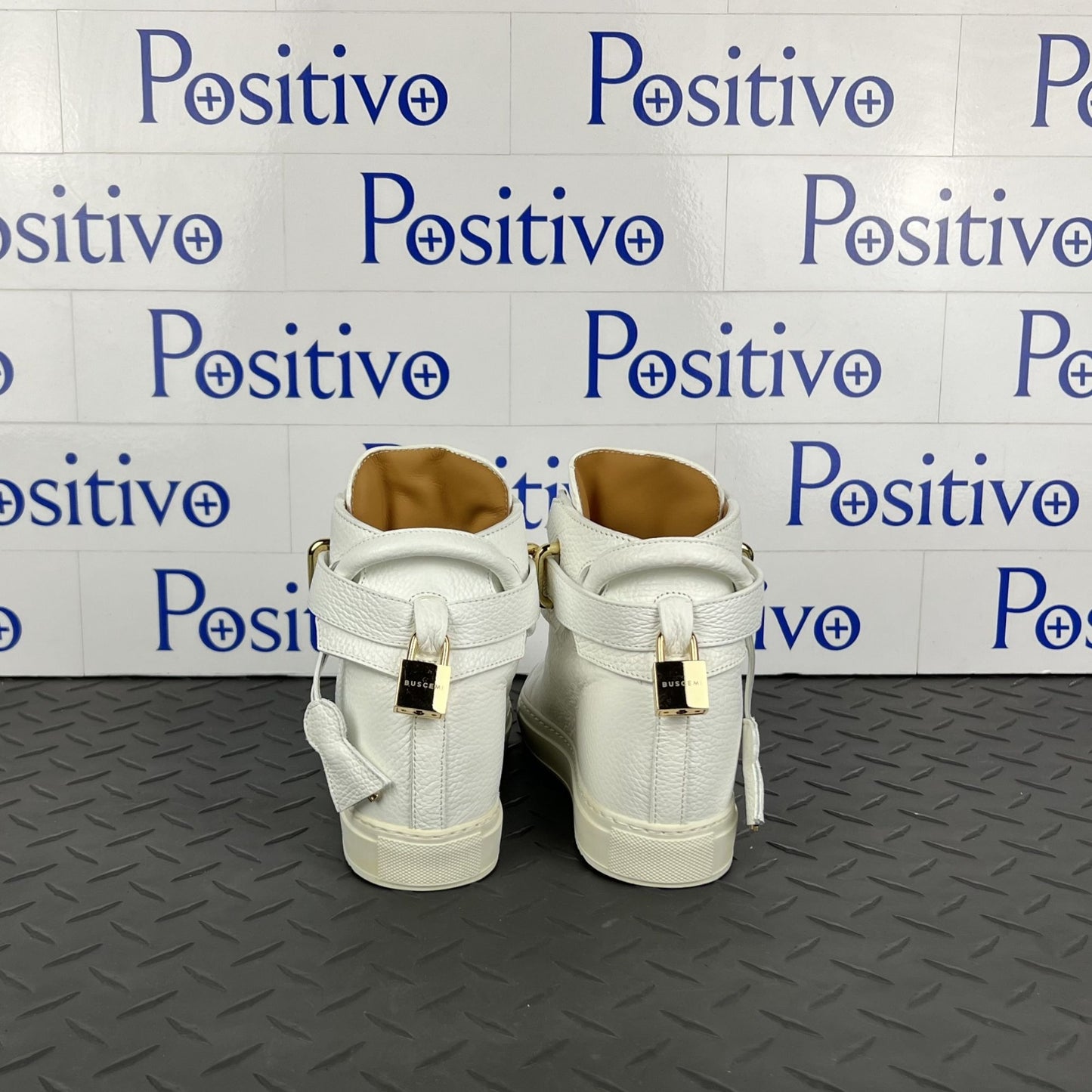 Buscemi 100MM ALTA White Leather Sneakers | Positivo Clothing 