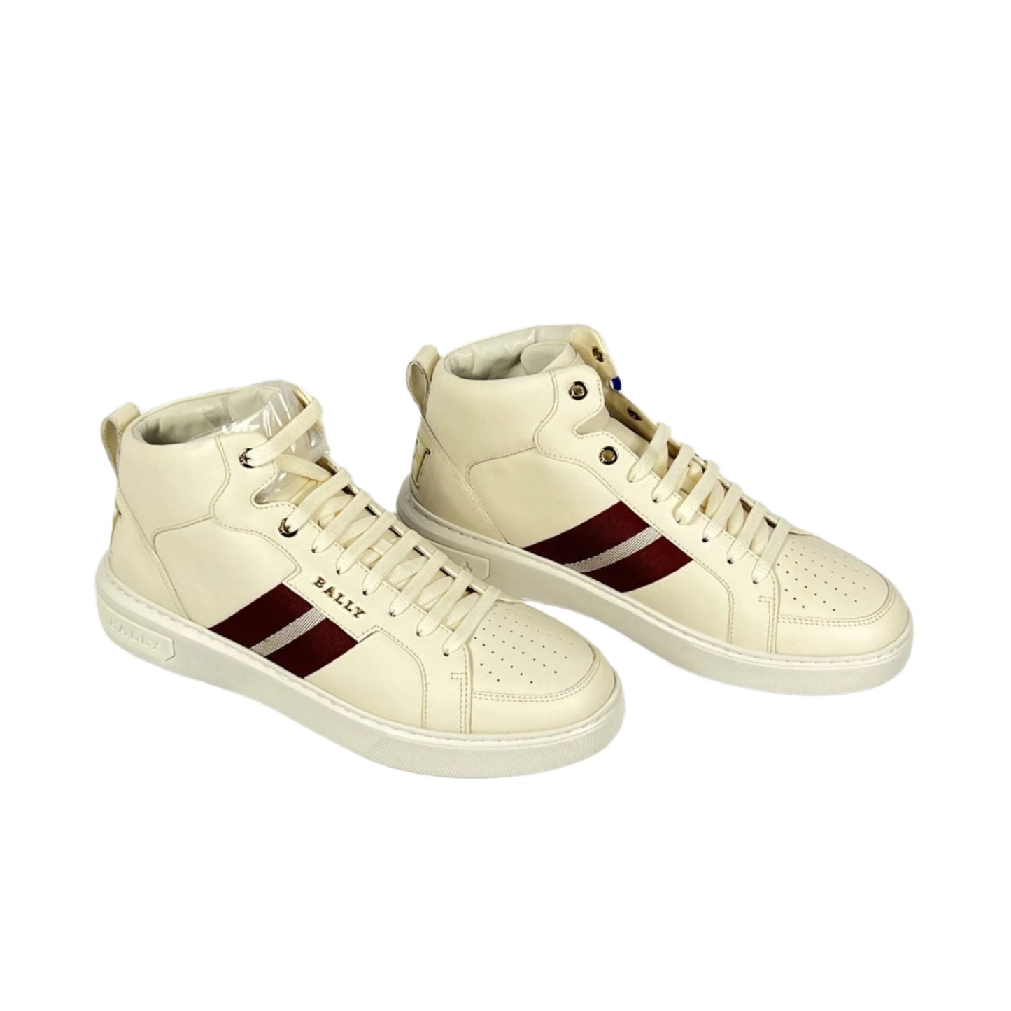 Bally Meson Bone Mid Top Leather Sneakers | Positivo Clothing