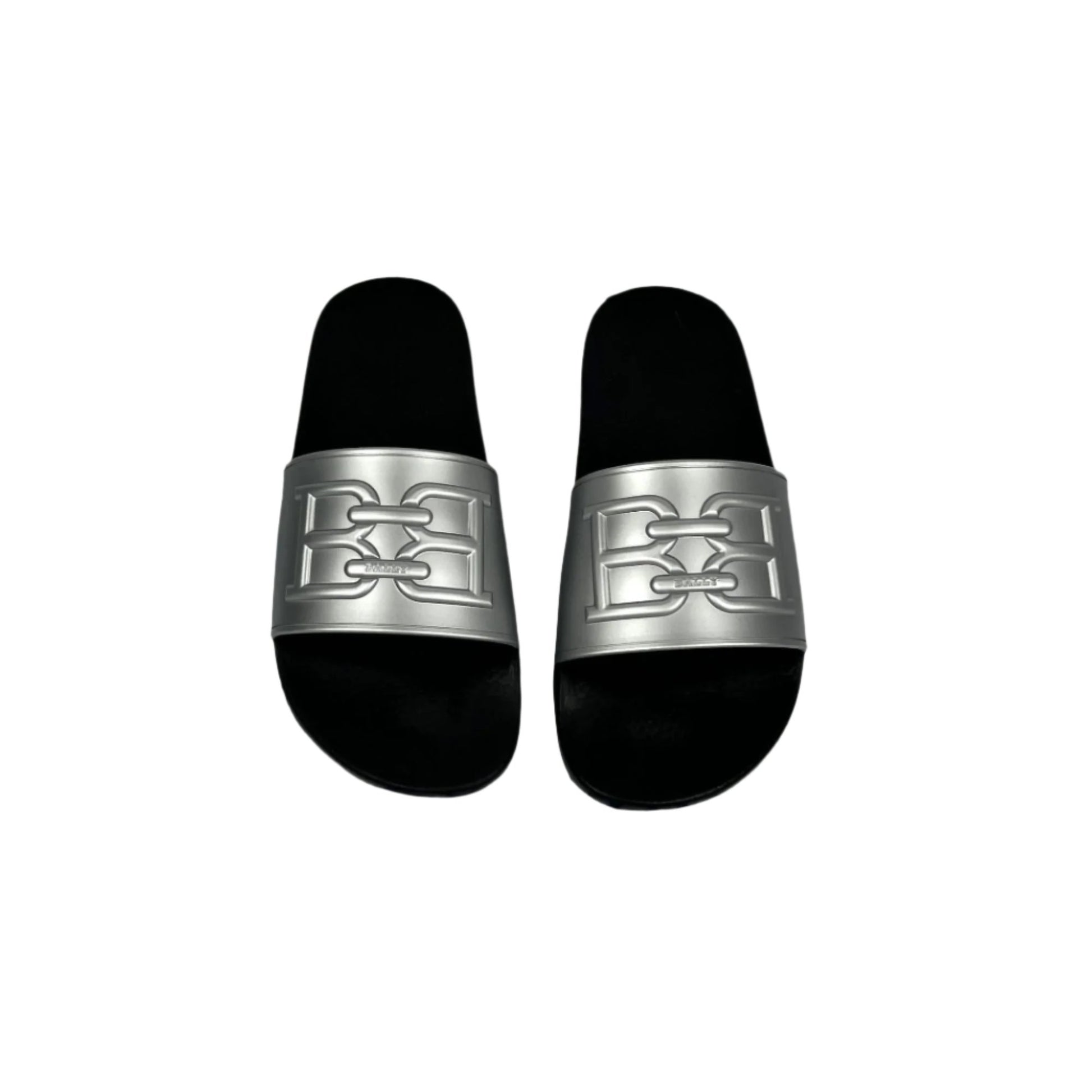 Bally Mens Scotty Silver Rubber Sandals | Positivo Clothing