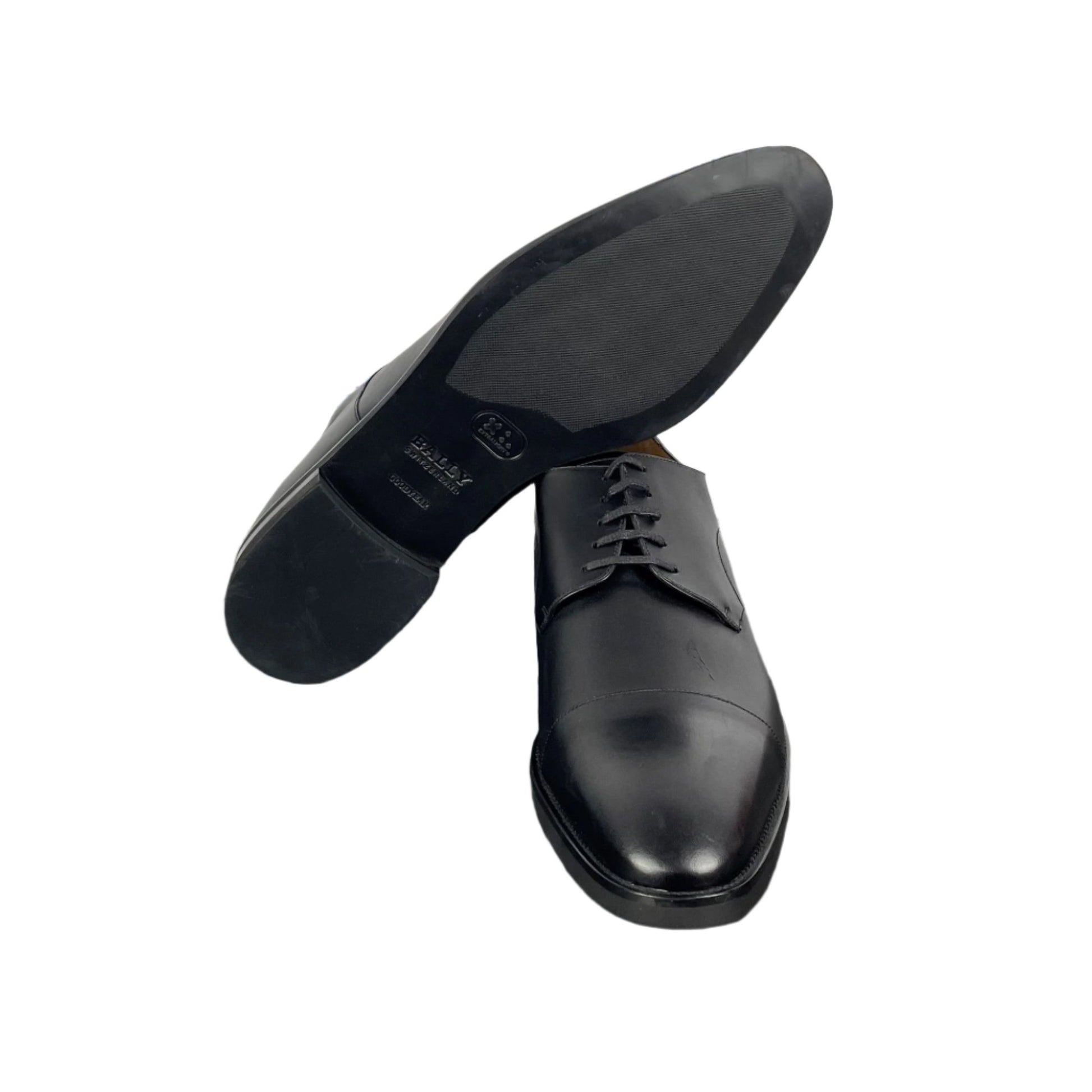 Bally Scrivian Black Leather Derby Shoes | Positivo Clothing
