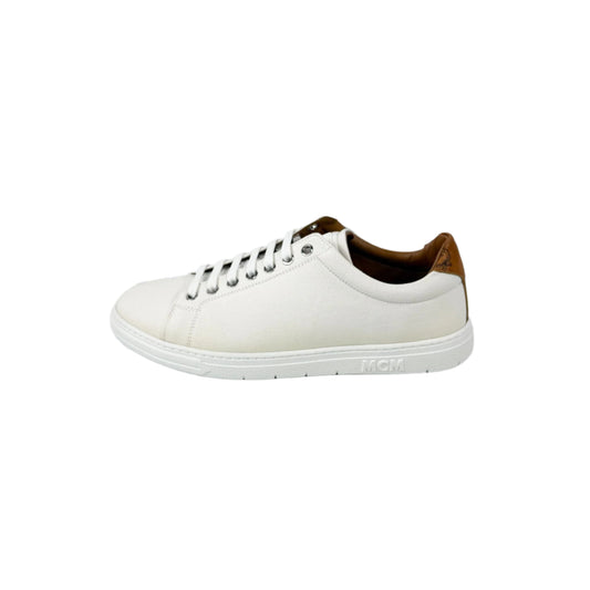 MCM LT Terrain Derby White Cotton Canvas Sneakers | Positivo Clothing