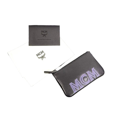 MCM Logo Black Leather Key Pouch Wallet Mini | Positivo Clothing