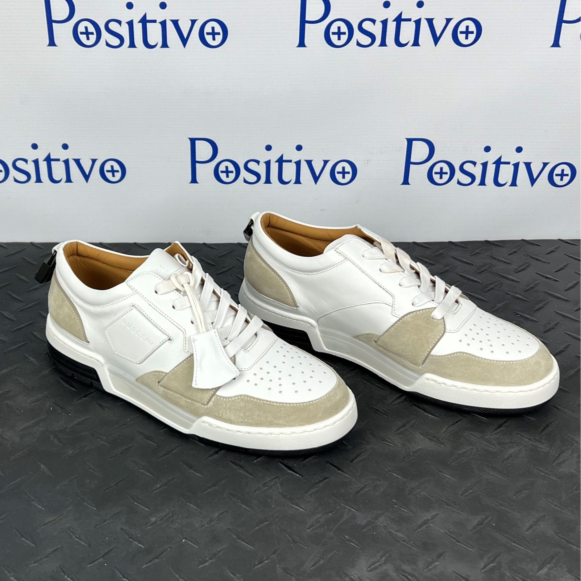 Buscemi Air Jon Low Vitello Off White Leather Sneakers | Positivo Clothing