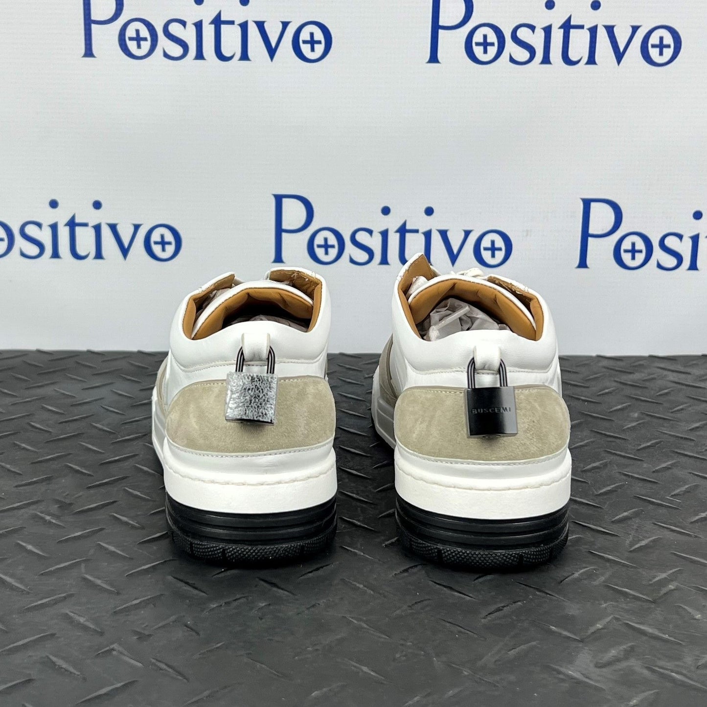 Buscemi Air Jon Low Vitello Off White Leather Sneakers | Positivo Clothing
