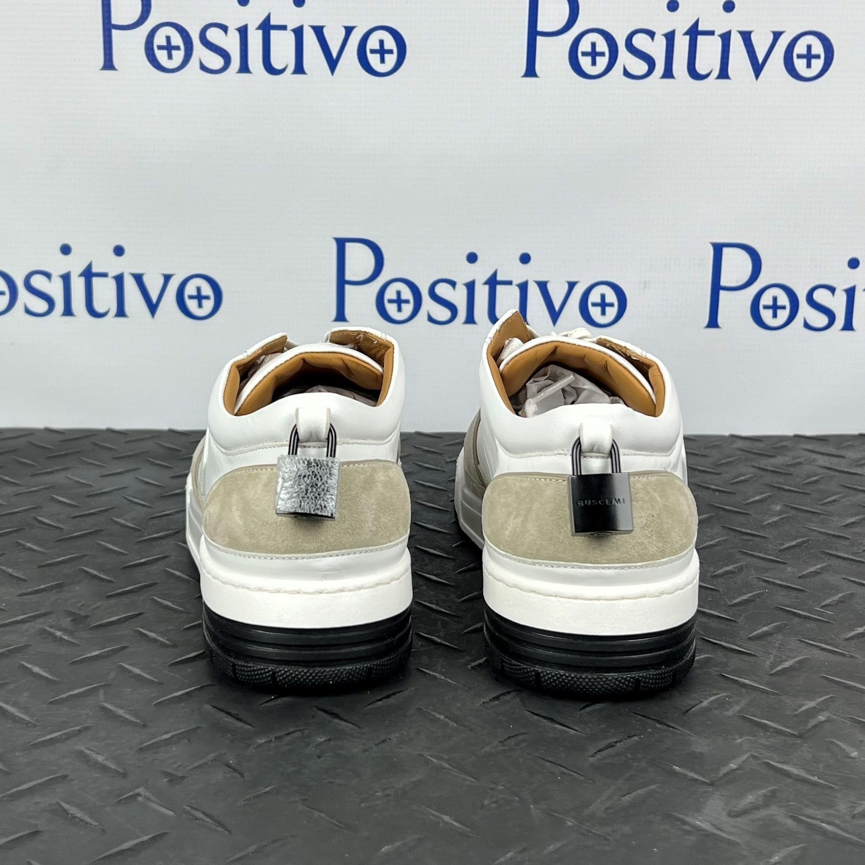 Buscemi Air Jon Low Vitello Off White Leather Sneakers | Positivo Clothing