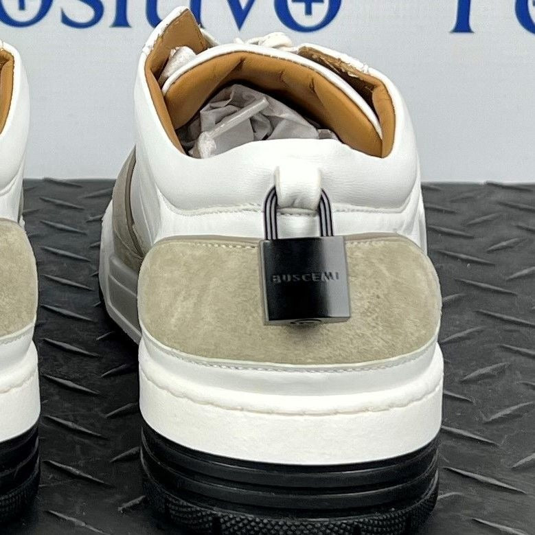 Buscemi Air Jon Low Vitello Off White Leather Sneakers | Positivo Clothing