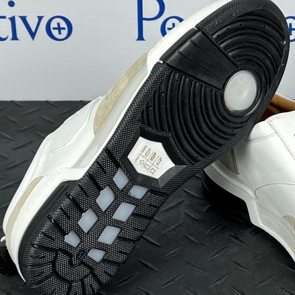 Buscemi Air Jon Low Vitello Off White Leather Sneakers | Positivo Clothing