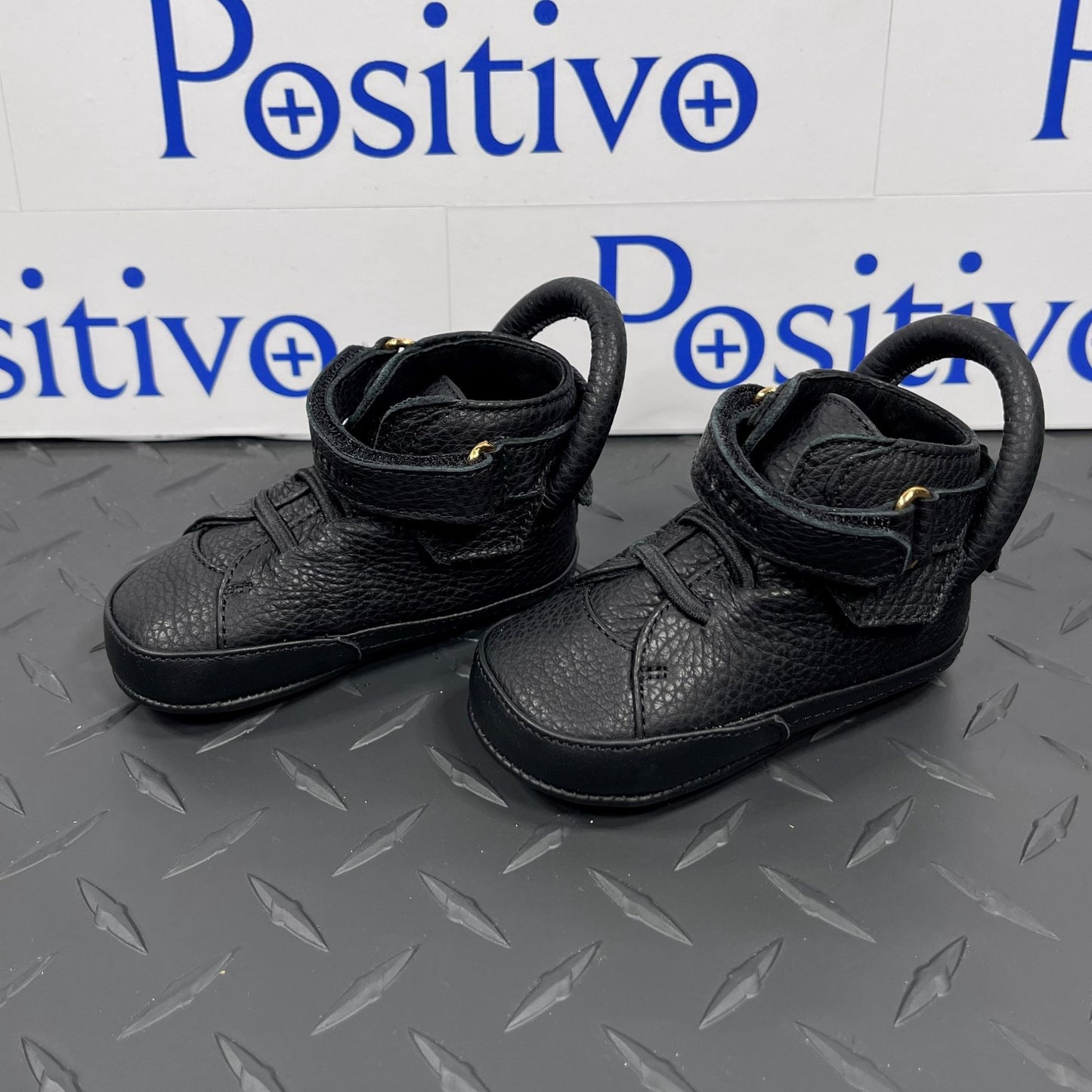 Buscemi 100MM Baby Alce Black Leather Sneakers | Positivo Clothing