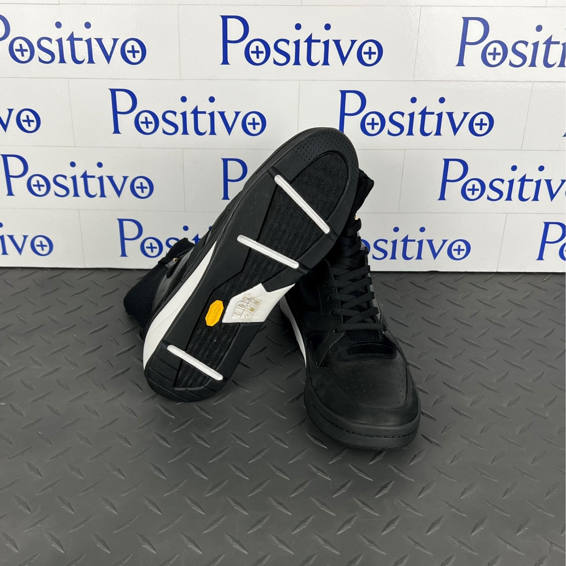 Buscemi 150MM Sock Barneys Black Leather Sneakers | Positivo Clothing