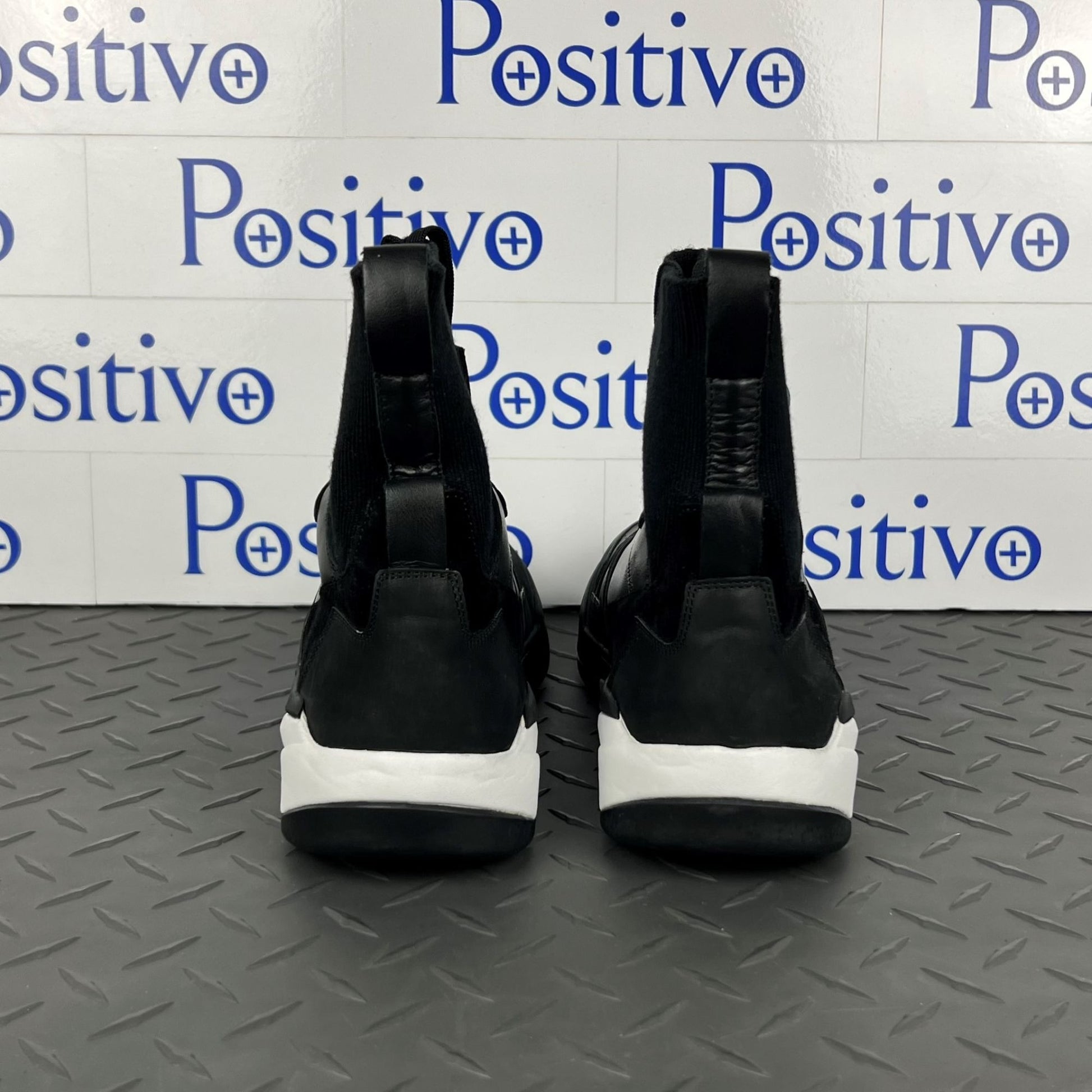 Buscemi 150MM Sock Barneys Black Leather Sneakers | Positivo Clothing