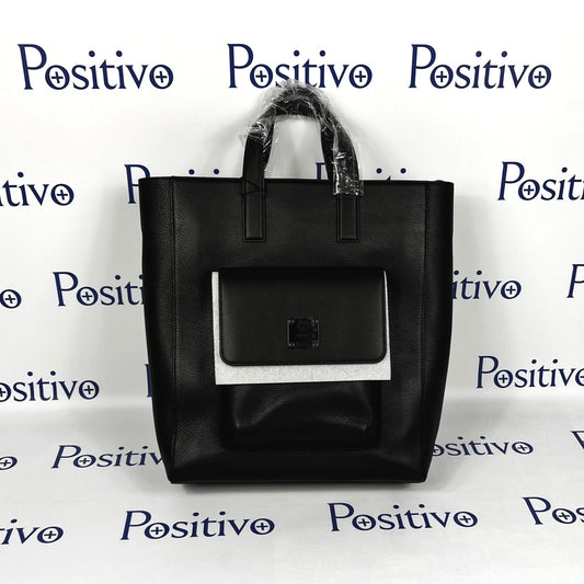 MCM Klassik Black Leather Tote Bag Medium | Positivo Clothing