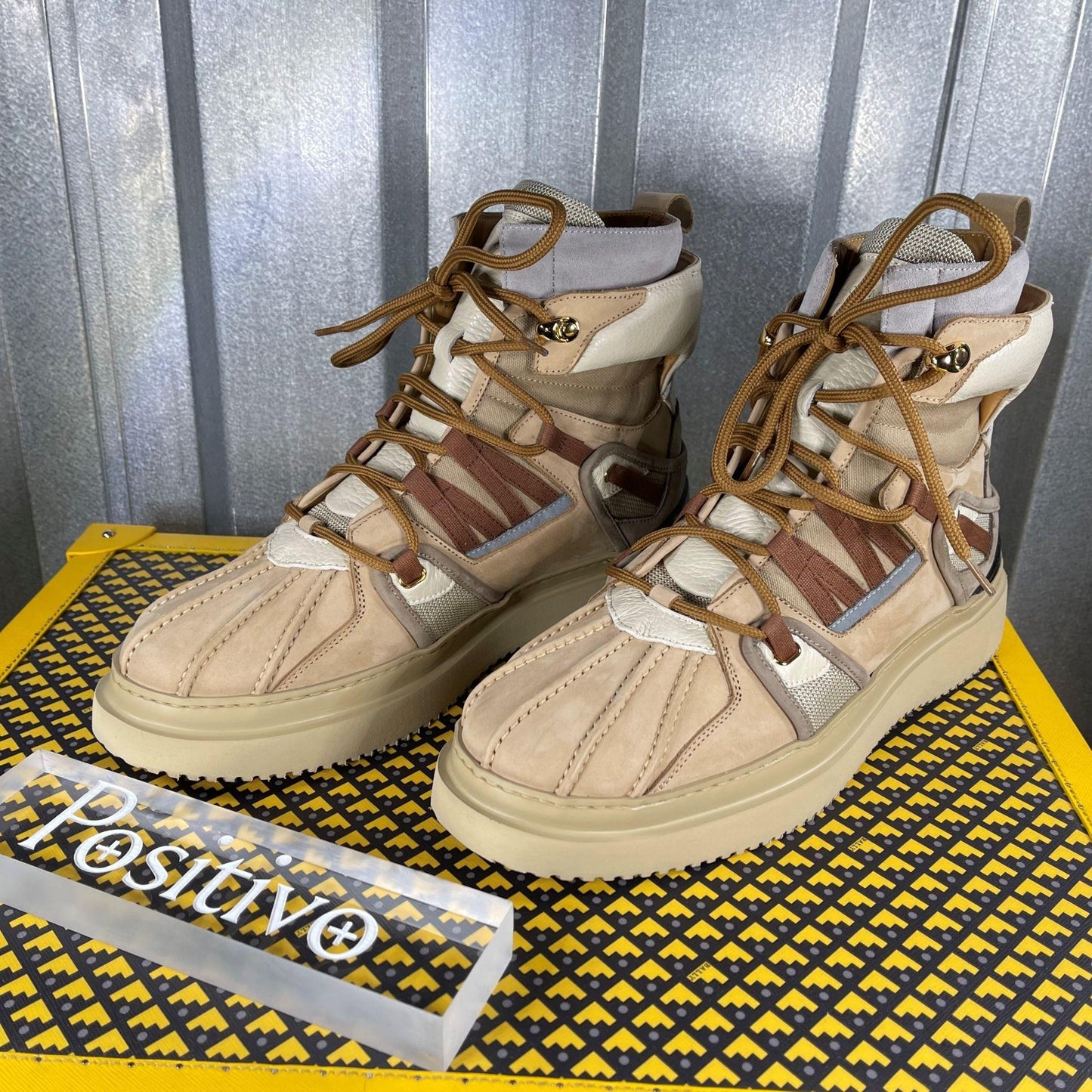 Buscemi Duck Boot Tan Suede Boots