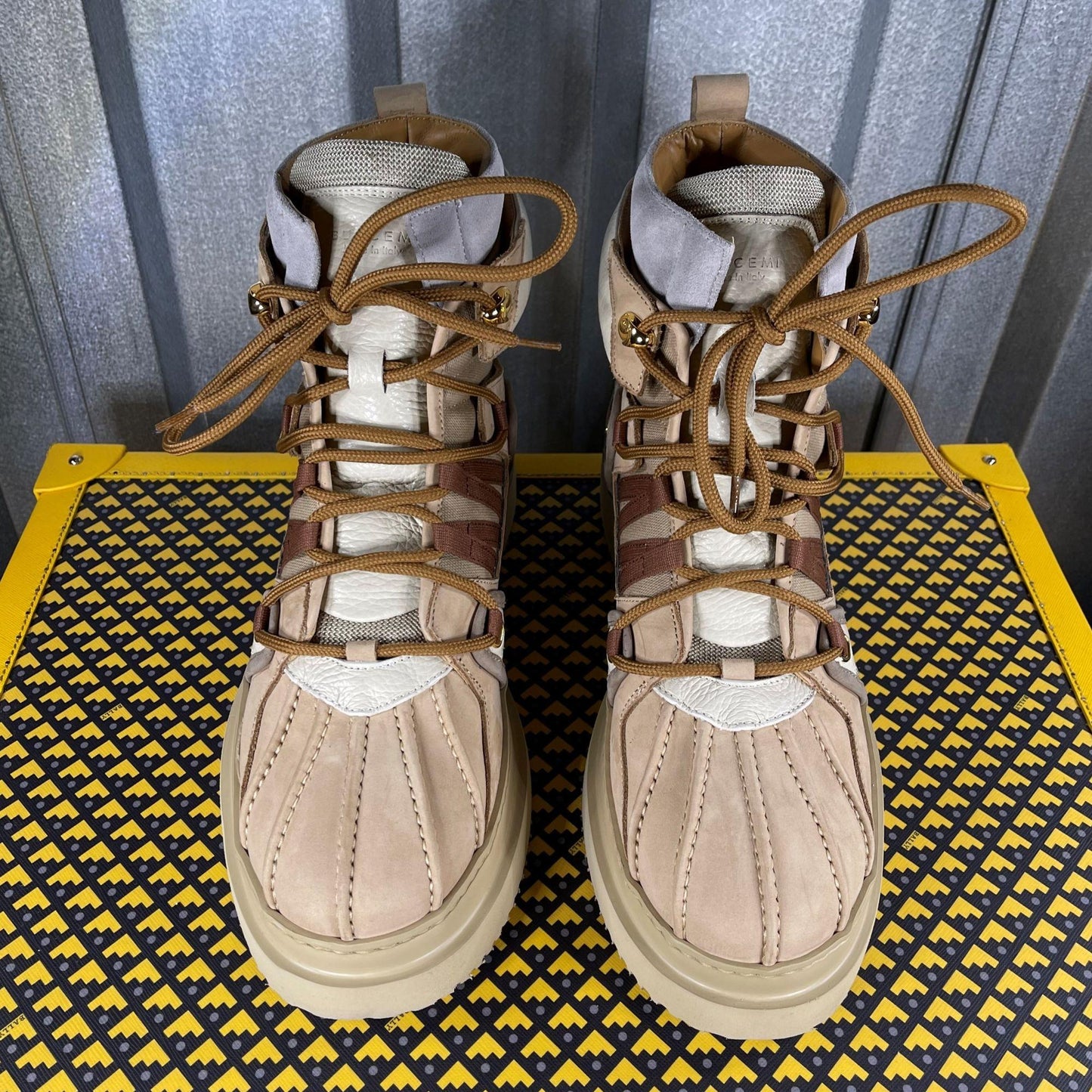 Buscemi Duck Boot Tan Suede Boots | Positivo Clothing