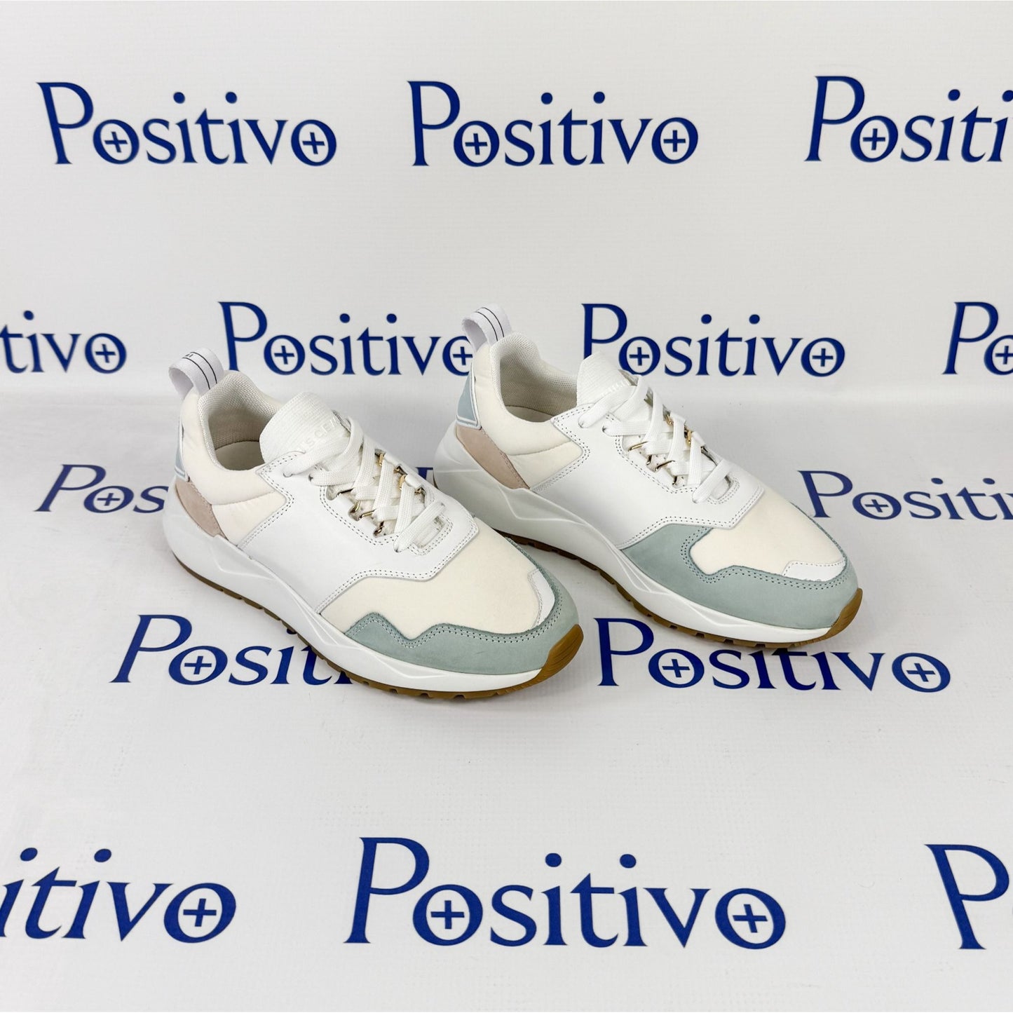 Buscemi Ventura Light Blue Trio Leather Sneakers | Positivo Clothing