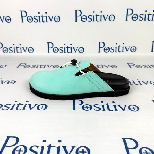 Buscemi Pietro New Camoscio Turquoise Leather Slippers | Positivo Clothing