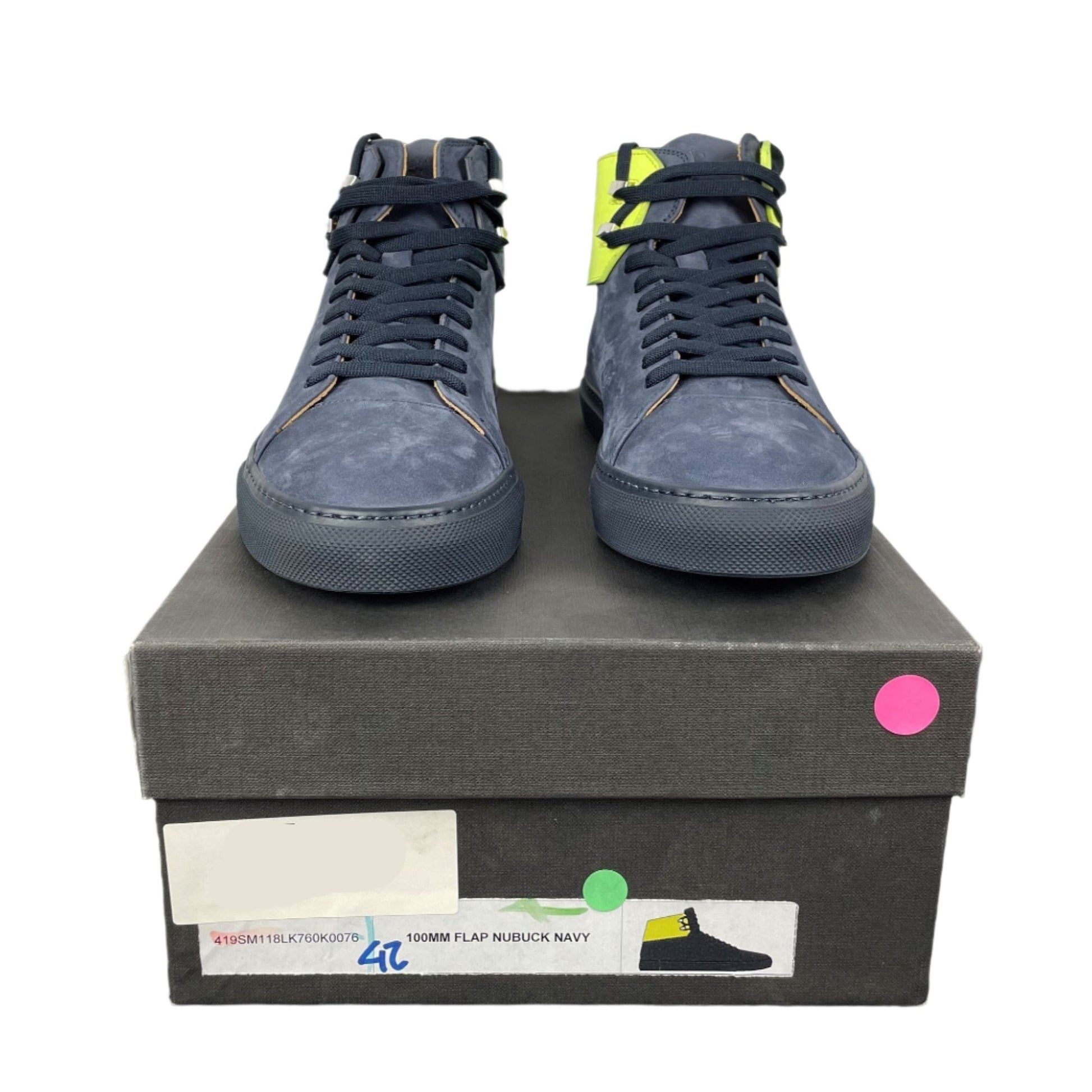 Buscemi Mens 100MM Flap Navy Nubuck Sneakers Sample | Positivo Clothing