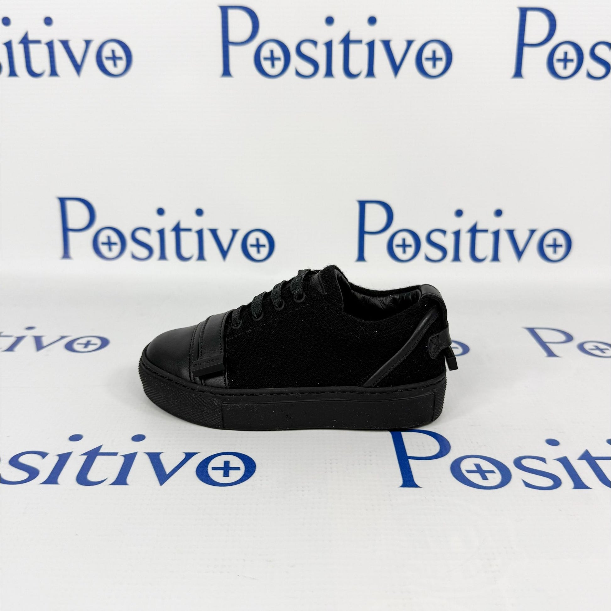 Buscemi 50MM Kid Lana Black Leather Sneakers | Positivo Clothing