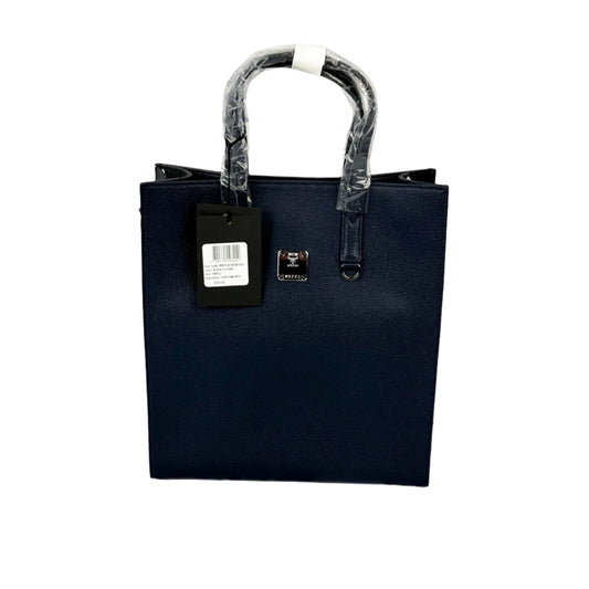MCM Blue and Black Floral Leather Portuna Tote Shoulder Bag | Positivo Clothing