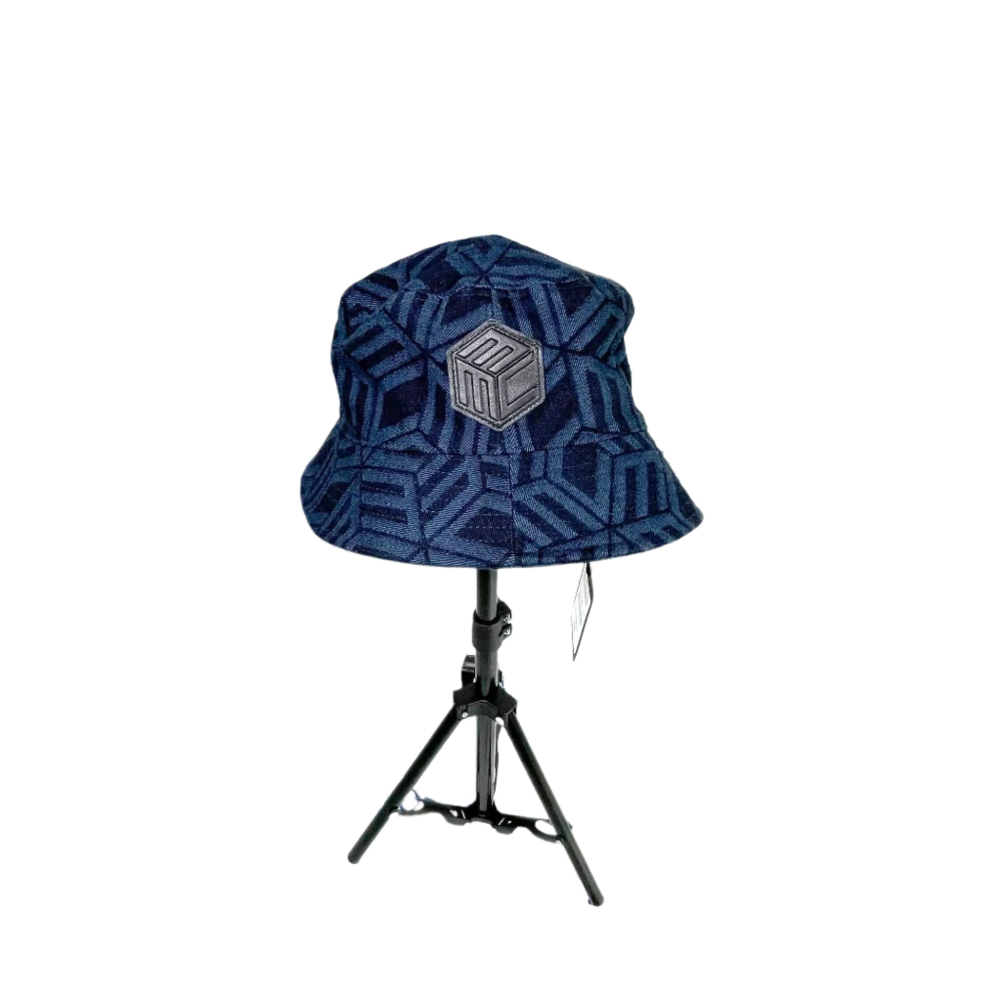 MCM Indigo Cubic Monogram Denim Jacquard Bucket Hat | Positivo Clothing