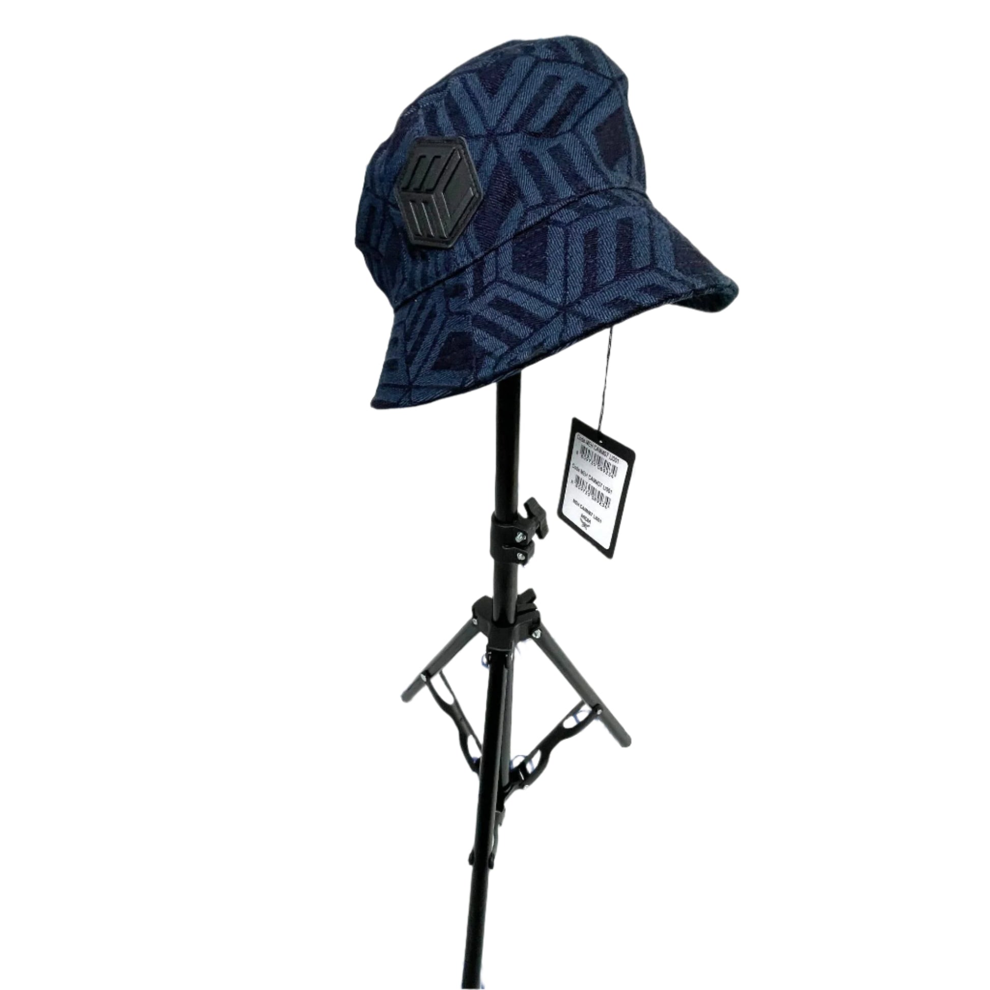 MCM Indigo Cubic Monogram Denim Jacquard Bucket Hat | Positivo Clothing